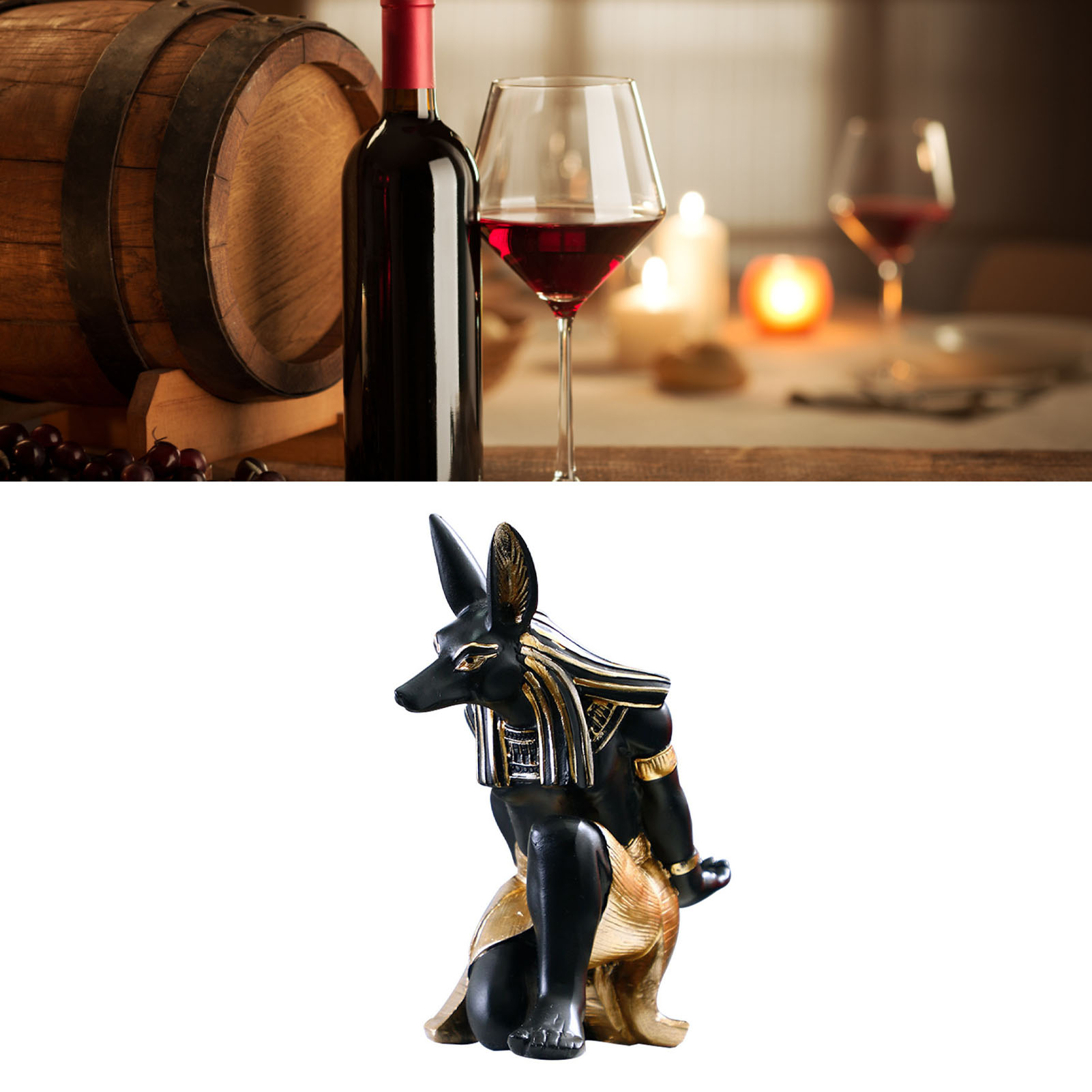 Kreatives Weinregal Aus Kunstharz, Innovatives Weinregal, Für Eine Einzelne Weinflasche, Anubis-tischdekoration