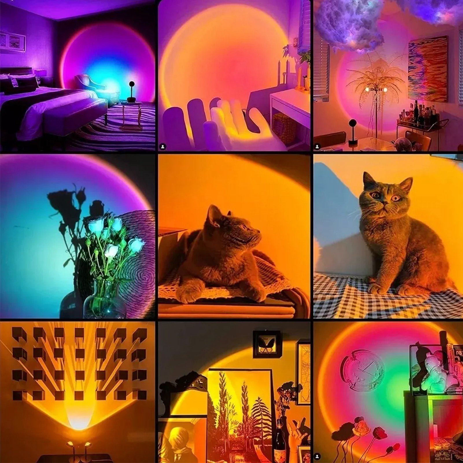 Rgb-projektionslampe, 16 Farben, 180° Drehbar, Fernbedienbar, Fürs Schlafzimmer