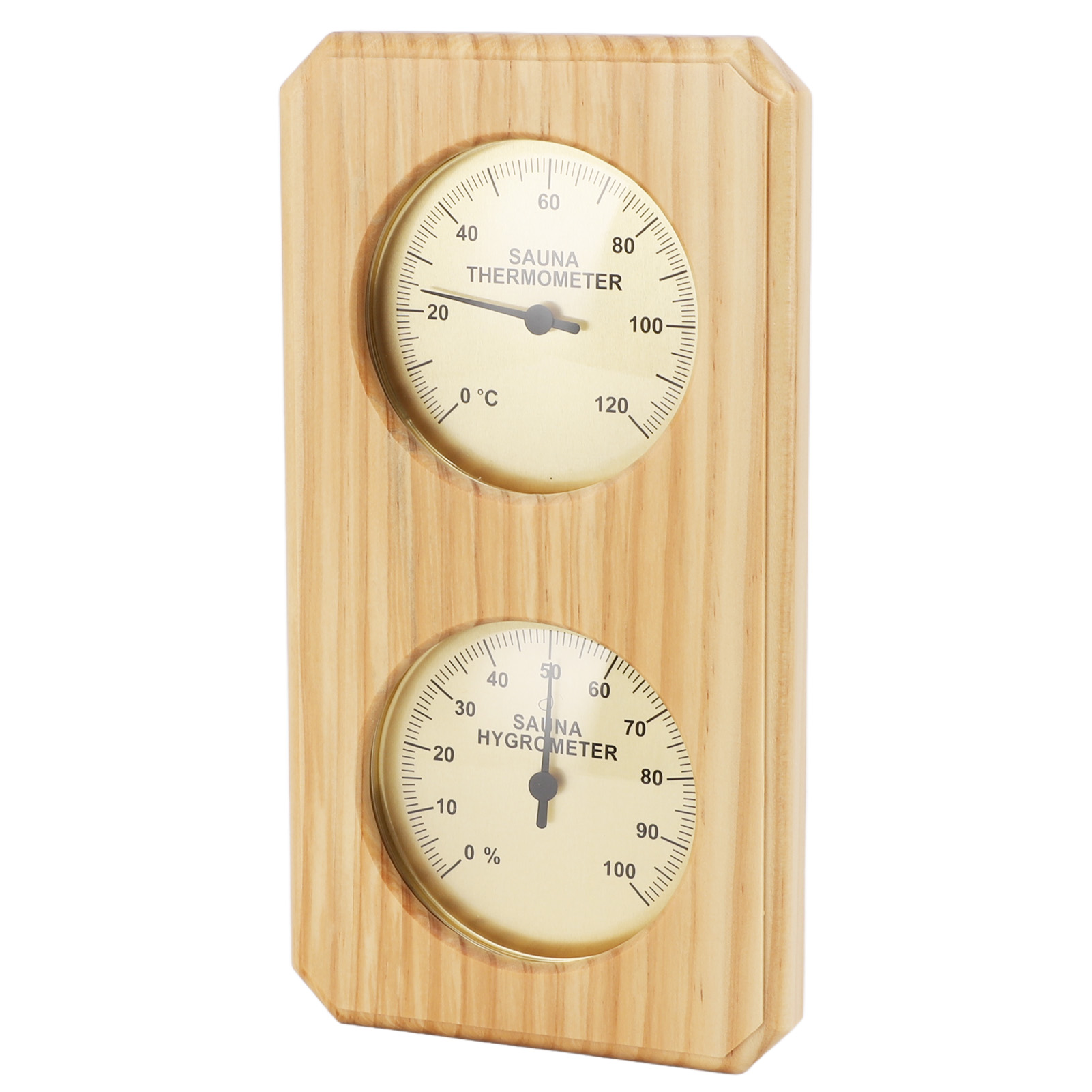 Golden Plate Holzsauna-hygrothermograph 0 Bis 120 Grad Celsius, Saunathermometer Mit Feuchtigkeitsanzeige 0 Bis 100 Grad Celsius Für Den Heimgebrauch.