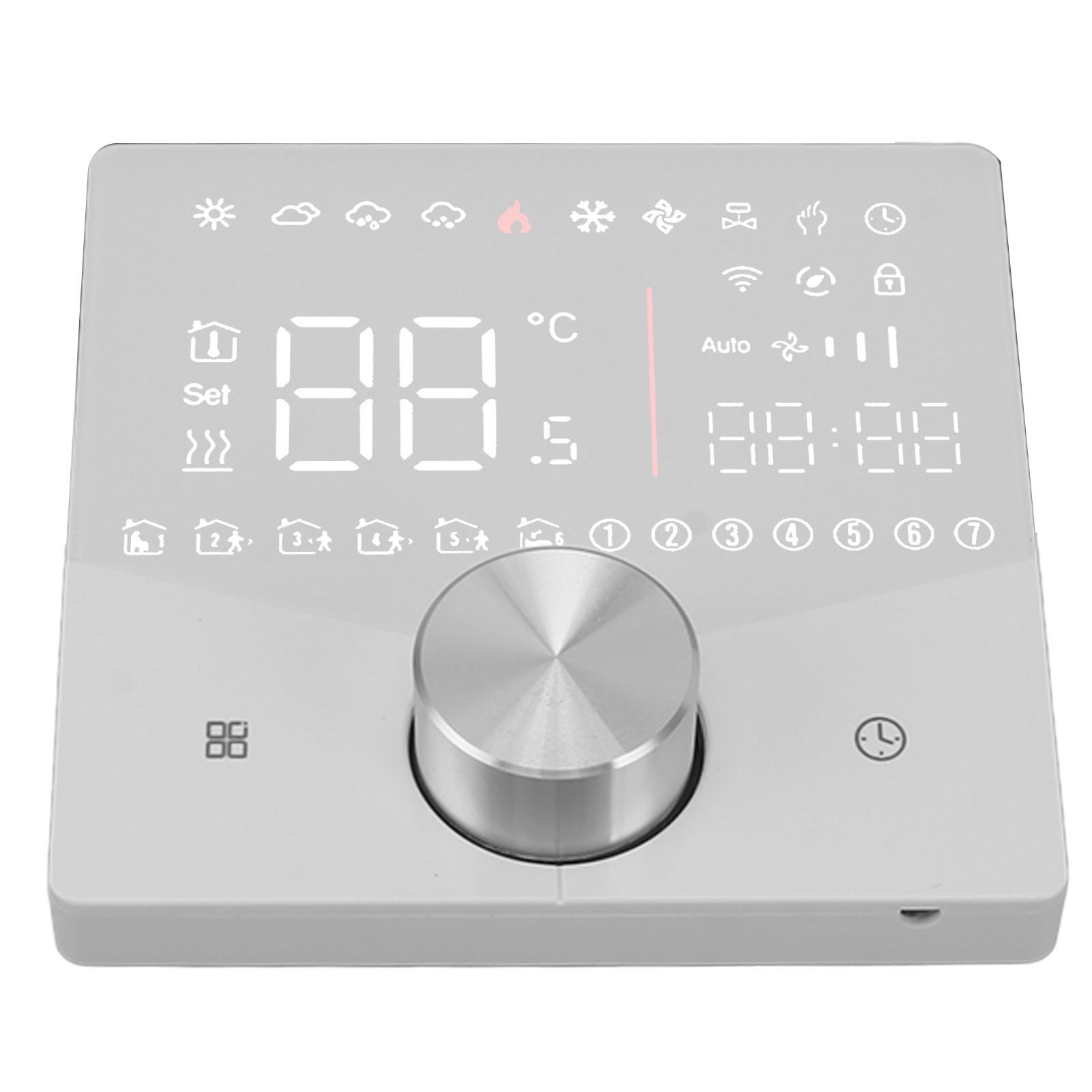 Intelligenter Digitaler Thermostat Mit Farb-lcd-display, Präziser Steuerung, Intelligenter Temperaturregler, Weiß