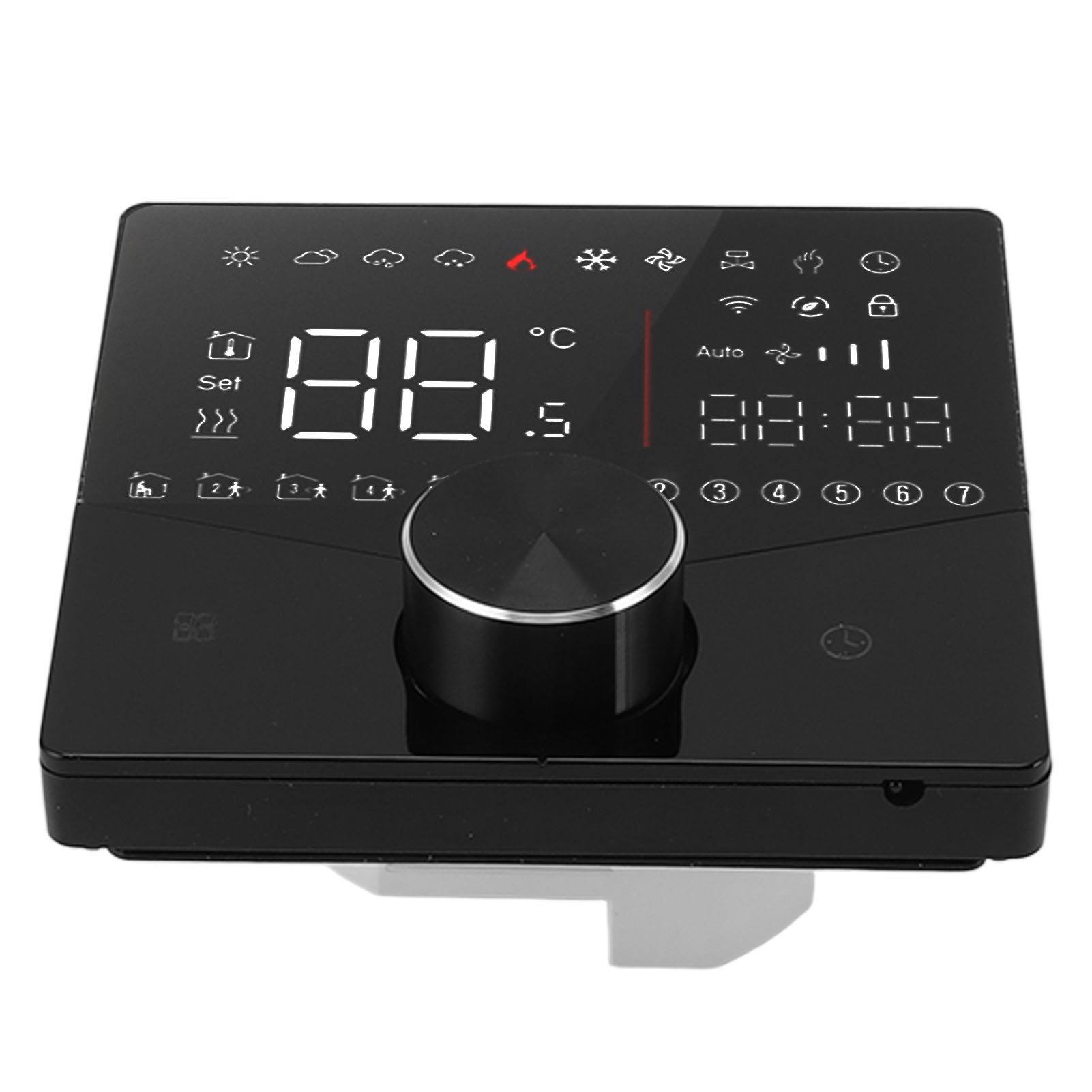 Intelligenter Digitaler Thermostat Mit Farb-lcd-display Und Präziser Steuerung, Intelligenter Temperaturregler In Schwarz