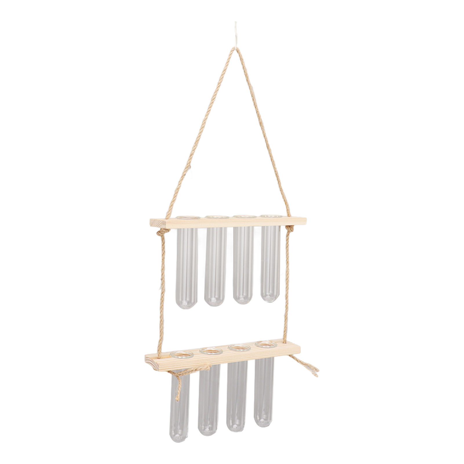 Wandmontierte Pflanzenanzuchtstation, 2 Ebenen, 8 Löcher, Platzsparendes Wand-terrarium Mit Haken Für Das Familienbüro, Holzfarbe