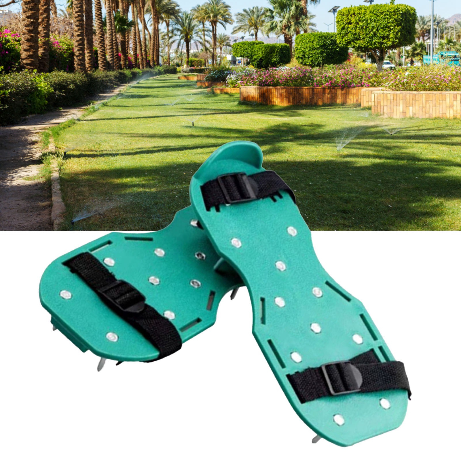 Rasenbelüftungsschuhe, Spikesandalen, Rasenbelüftungsschuhe Mit Verstellbaren Riemen Für Die Rasenpflege