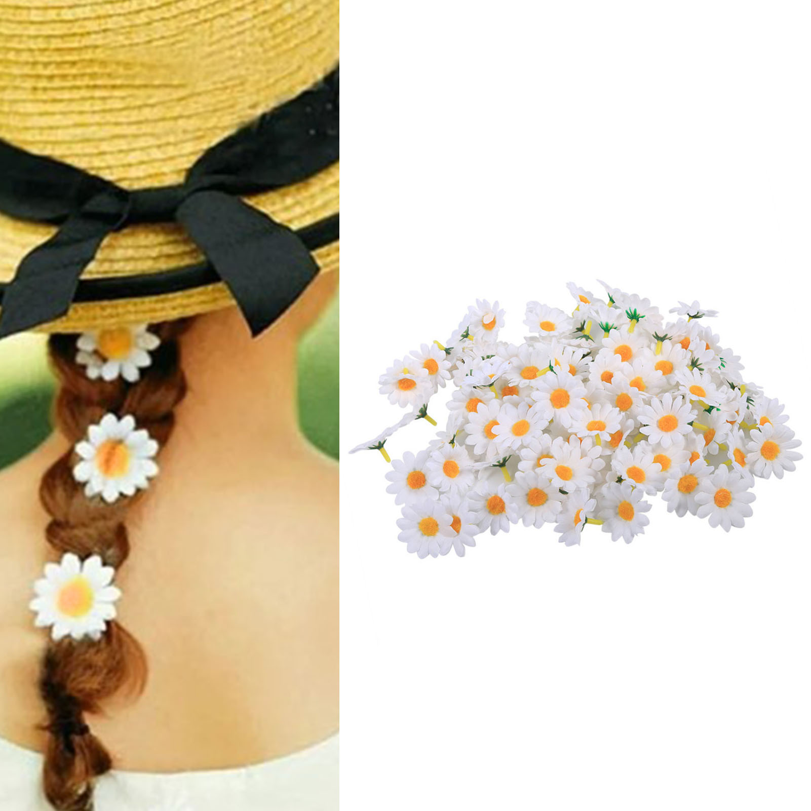 100 Künstliche Kleine Gänseblümchen, Wunderschöne Handgefertigte Seidengänseblümchen Für Büros, Hochzeiten, Weiß