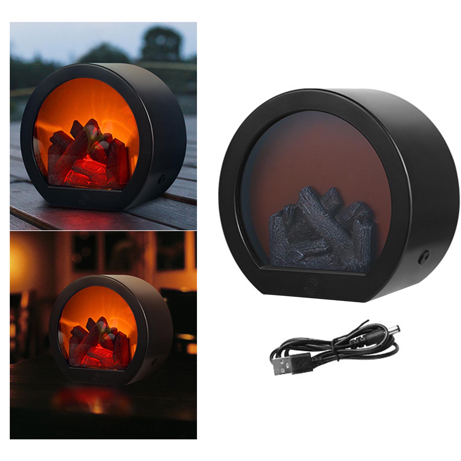 Kaminlampe Mit Sanftem Licht, Energiesparend, Usb-aufladbar, Led-flammensimulation, Kaminlampe, Heimdekoration