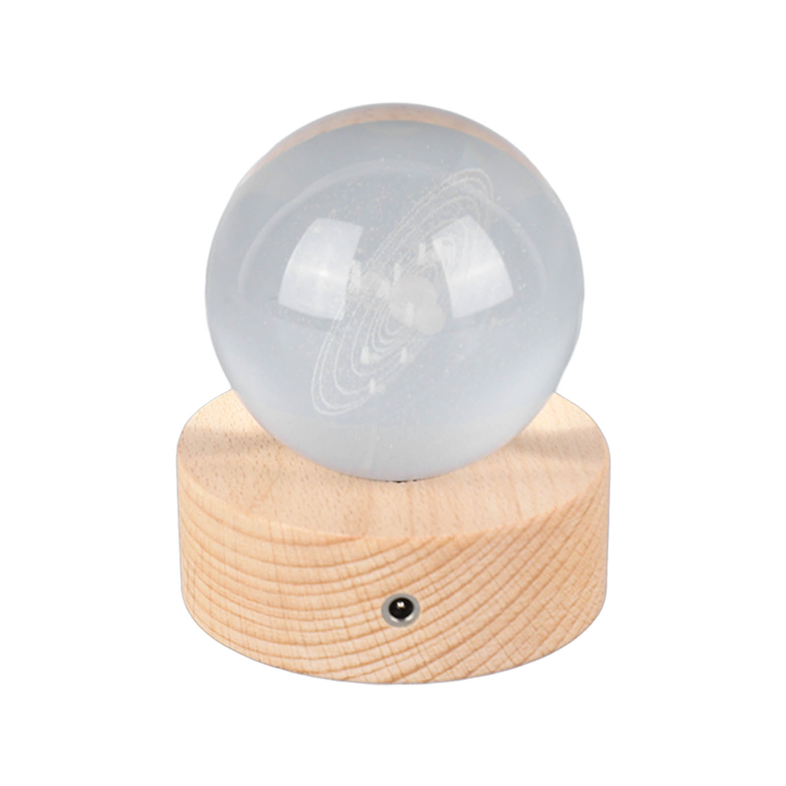 6 Cm Große, Leuchtende 3d-kristallkugel, Transparente Skulptur, Runde Astronomische Kugel, Miniaturskulptur, Kugel, Nachtlicht, Kristallkugel Des Sonnensystems