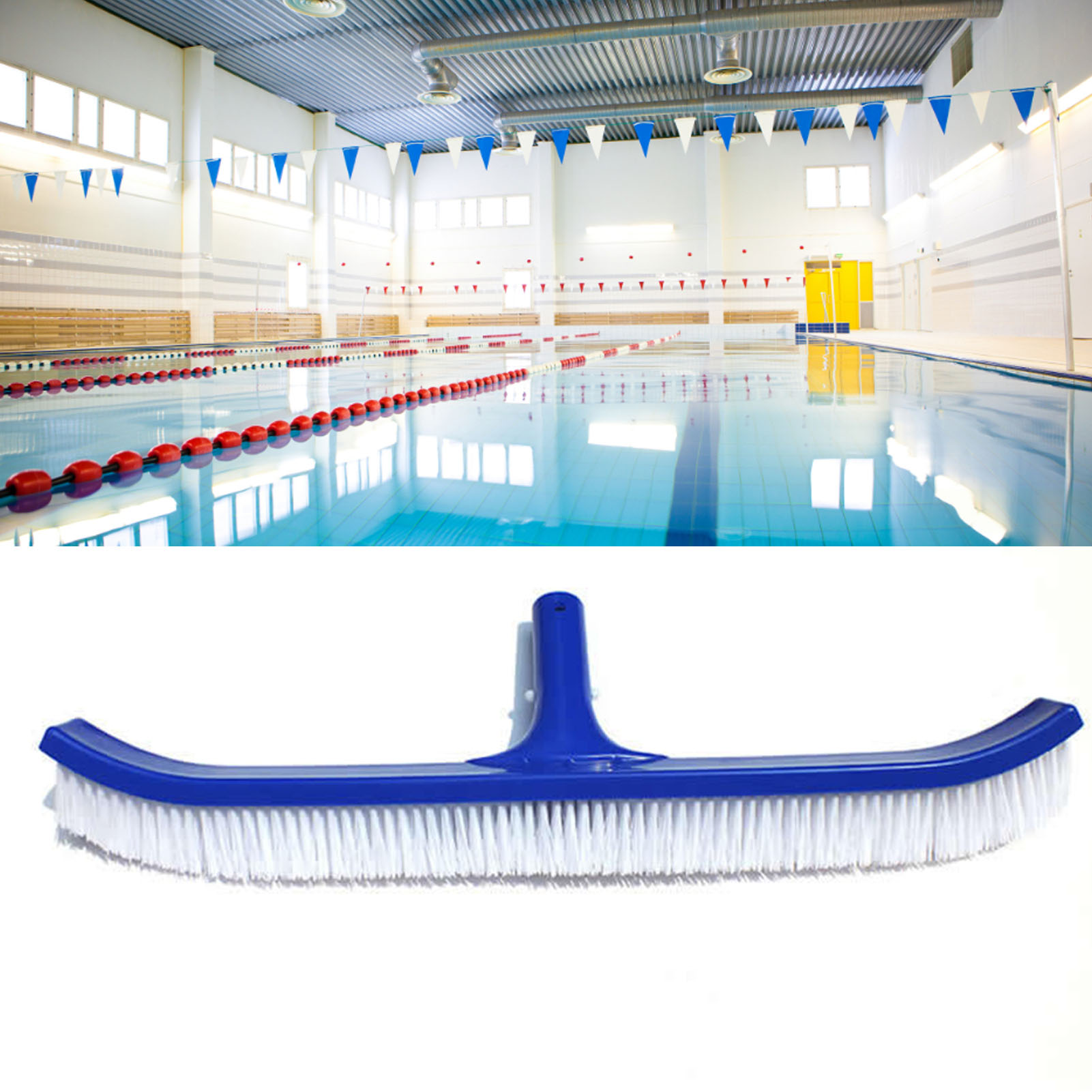 18-zoll-poolbürsten Zur Reinigung Von Poolwandfliesen, Nylon-poolbürstenkopf, Gebogene Enden