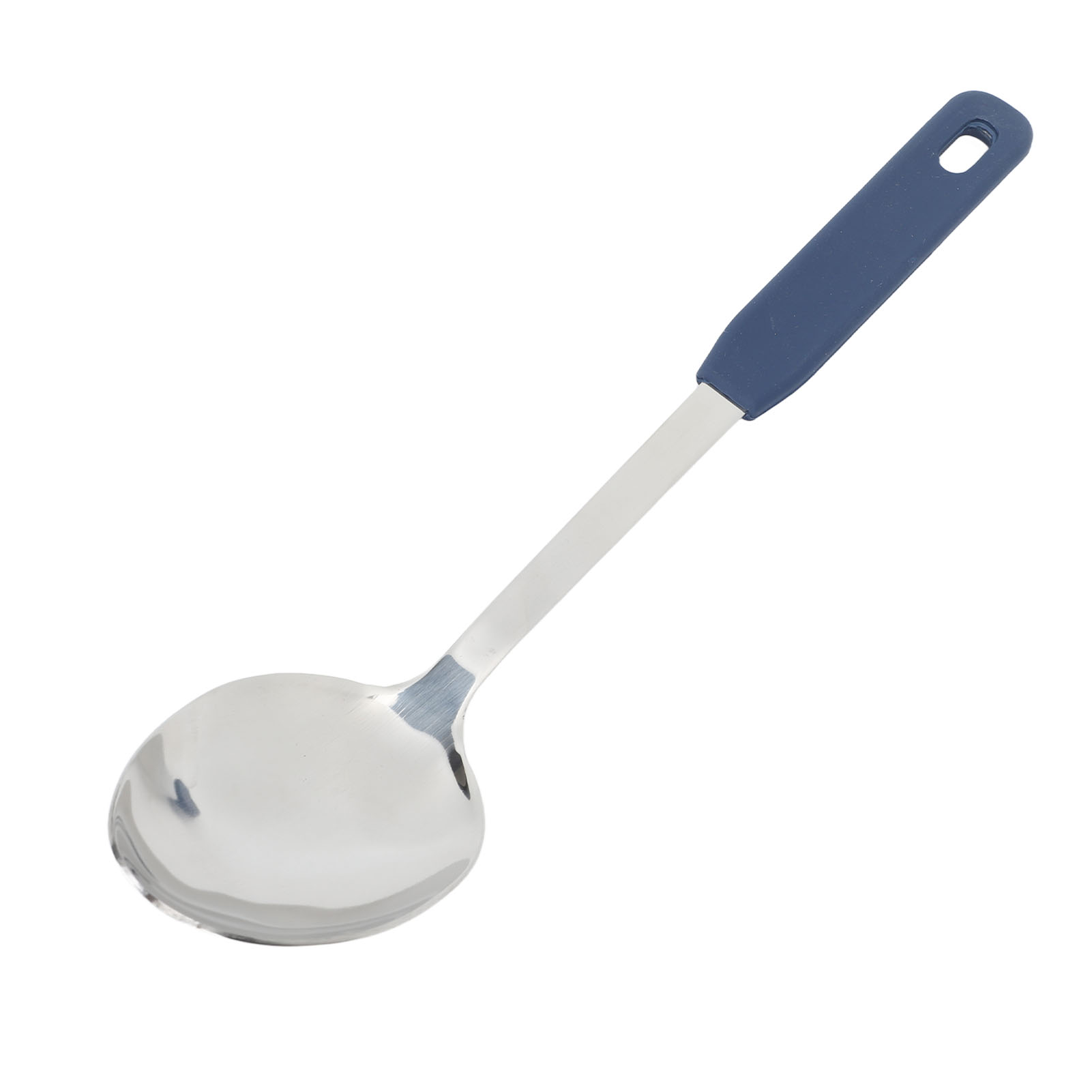 Servierlöffel, Küchenlöffel Aus Edelstahl, Mit Aufhängeöse, Spülmaschinenfest, Leicht Zu Reinigen, Langlebiges Küchenutensil, Silikongriff Für Hotels