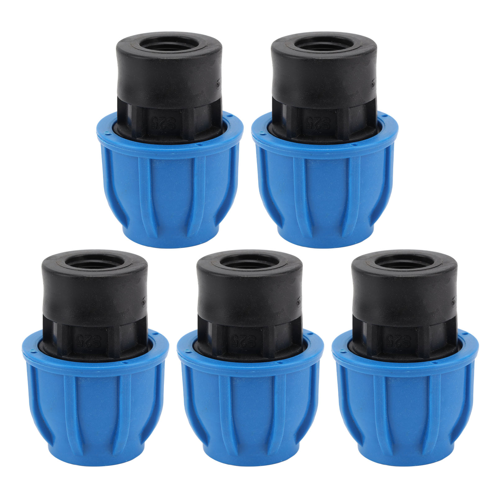 Satz Mit 5 Hydraulikverbindern Für Wasserleitungen, Schnellverbinder, Innengewinde, Gerade, Durchgehend, 25xg1/2