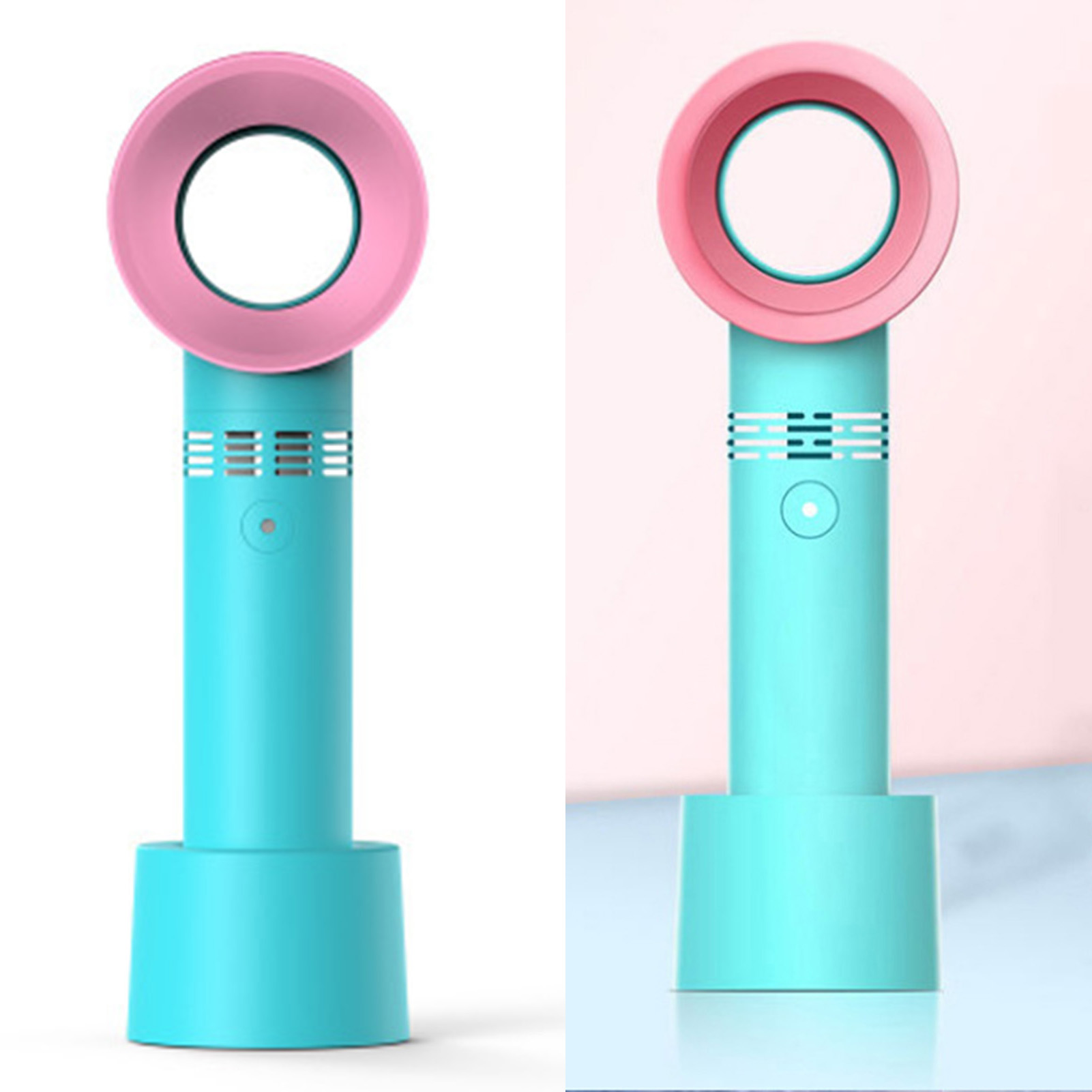 Tragbarer, Klingenloser Ventilator, 3 Geschwindigkeitsstufen, 2000-mah-akku, Tragbarer Handventilator Mit Halterung Für Kinder Und Schüler, Grün
