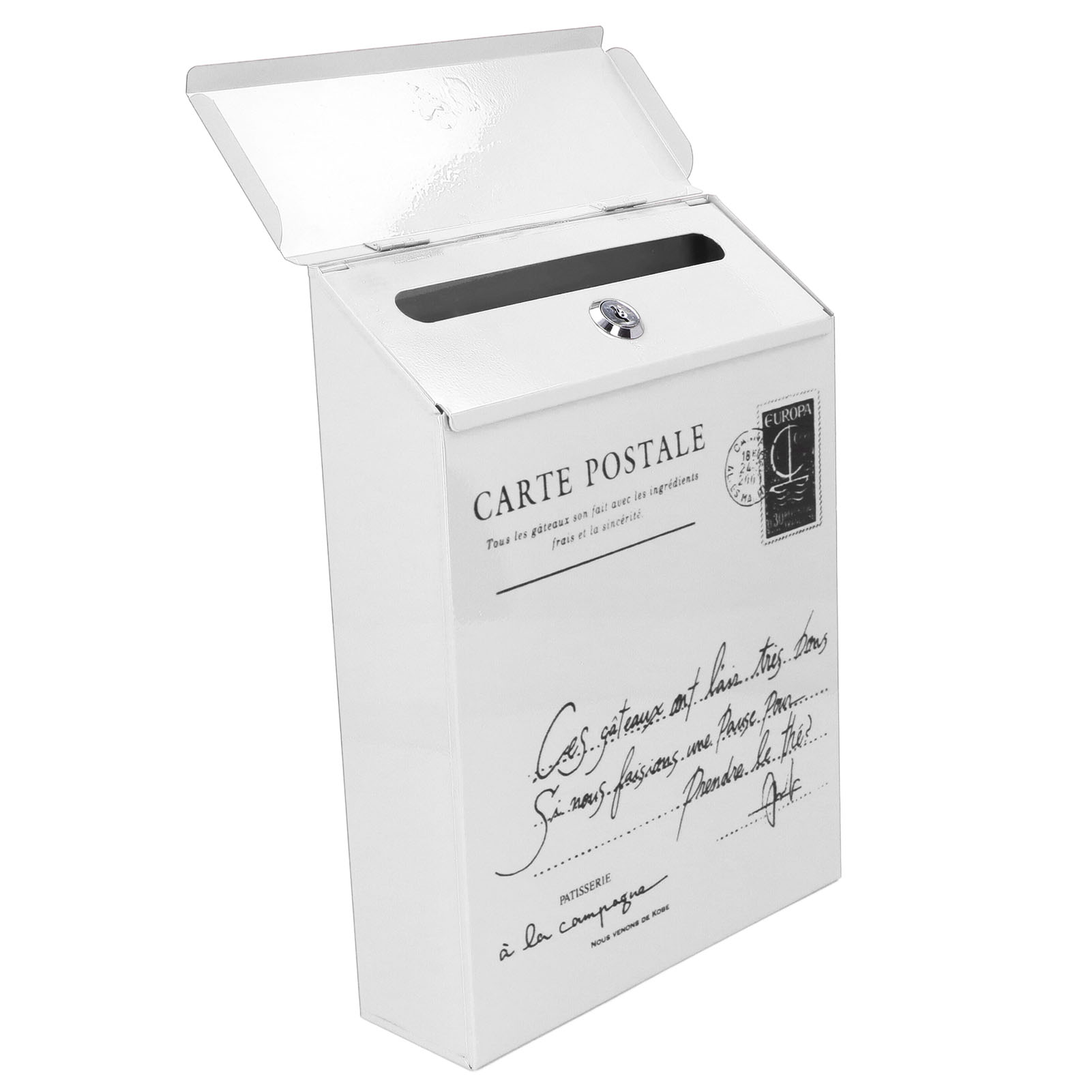 Rustikaler Wandbriefkasten Aus Eisen, Abschließbar Mit 2 Schlüsseln, 3 Haken, Wasserdicht, Für Homeoffice, Kleine Briefe, Beige