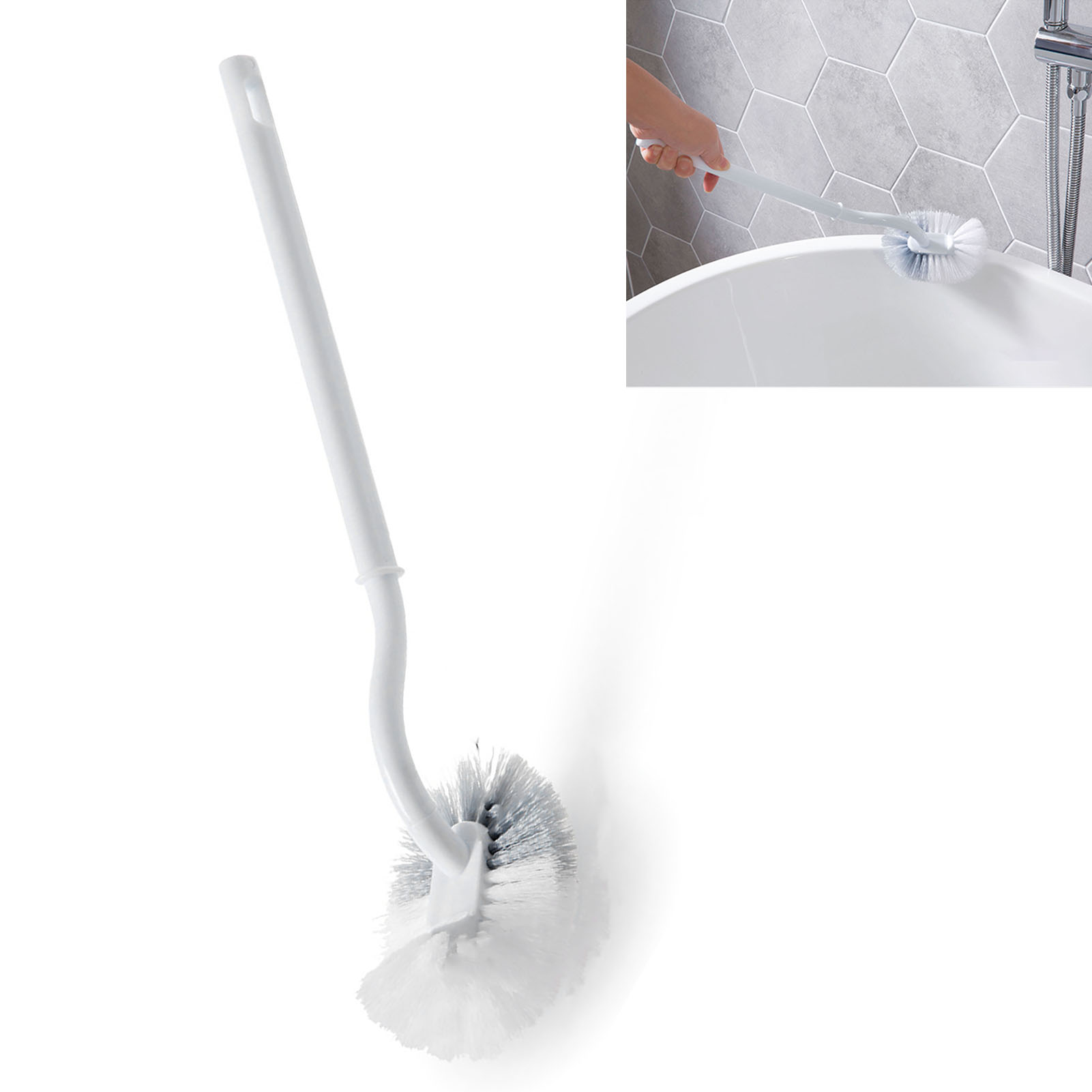 S-förmige Toilettenbürste, Dichte Eckreinigungsbürste, Badezimmer-wc-bürste