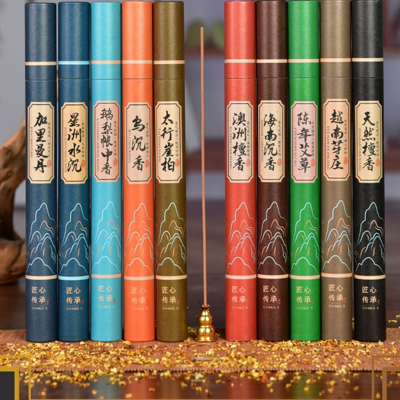 11 Sets Mit Natürlichen Kräuterräucherstäbchen, Wermuträucherstäbchen Und Insektenschutzstäbchen Für Einen Erholsamen Schlaf Und Meditation