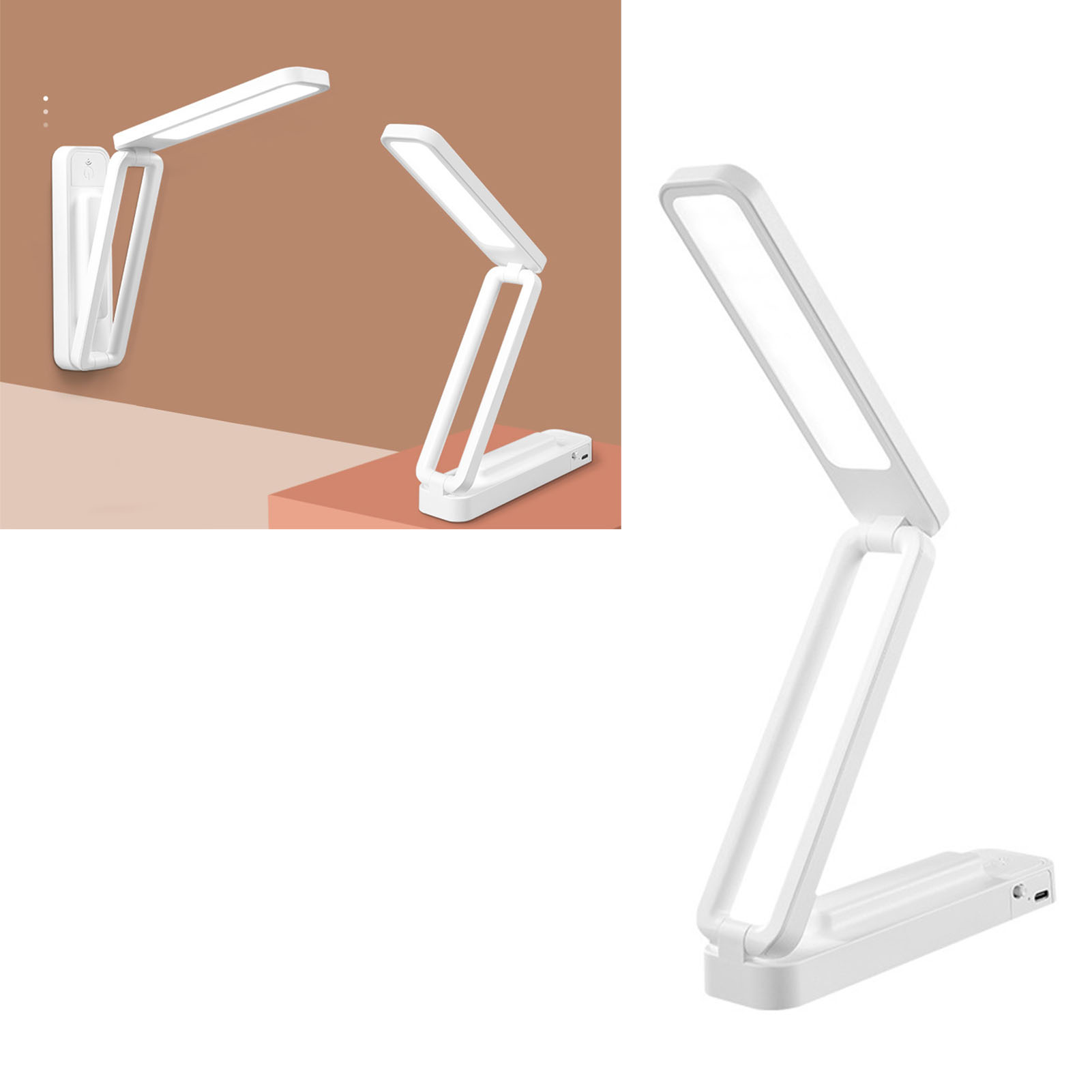 Faltbare, Tragbare Schreibtischlampe Mit Drei Farbtemperaturen, Touch-dimmfunktion, Fernbedienung, Fürs Büro, 947, Weiß, Wiederaufladbar, 2000 Mah