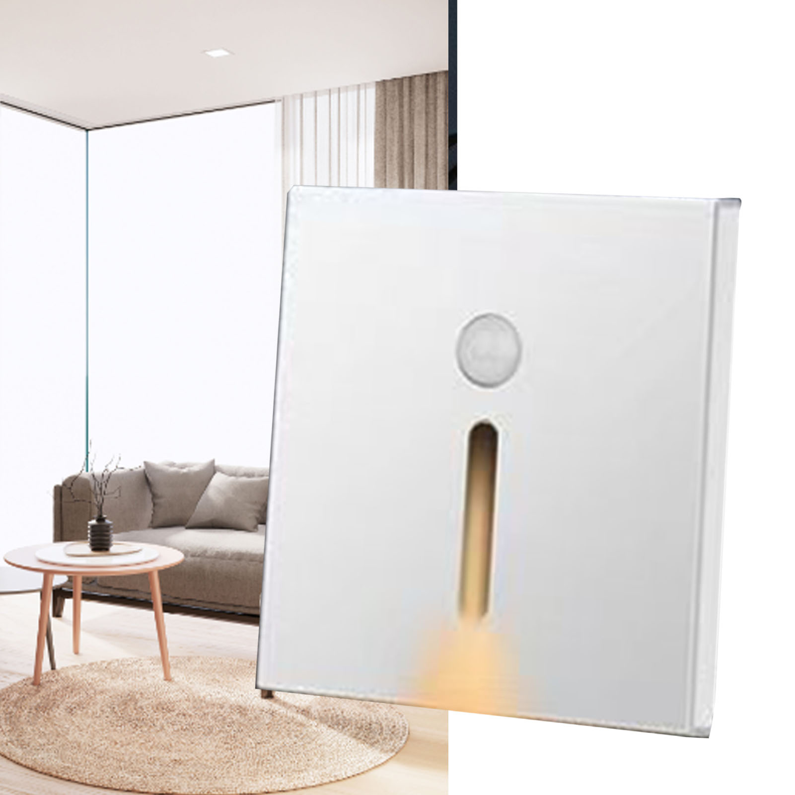Led-nachtlicht Mit Abs-bewegungssensor, Kleine Led-induktionslampe Für Flur Und Nachttisch, Weiß