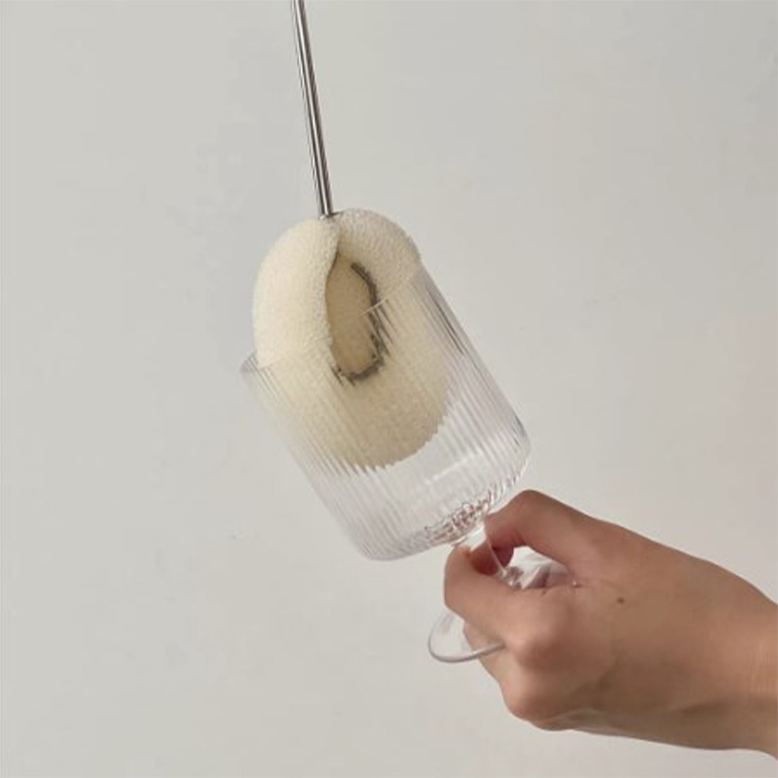 Reinigungsbürste Aus Edelstahl Mit Langem Griff, Austauschbarem Bürstenkopf, Flaschenreinigungsschwamm, Küchenspülwerkzeug, 24 Cm / 9,4 Zoll