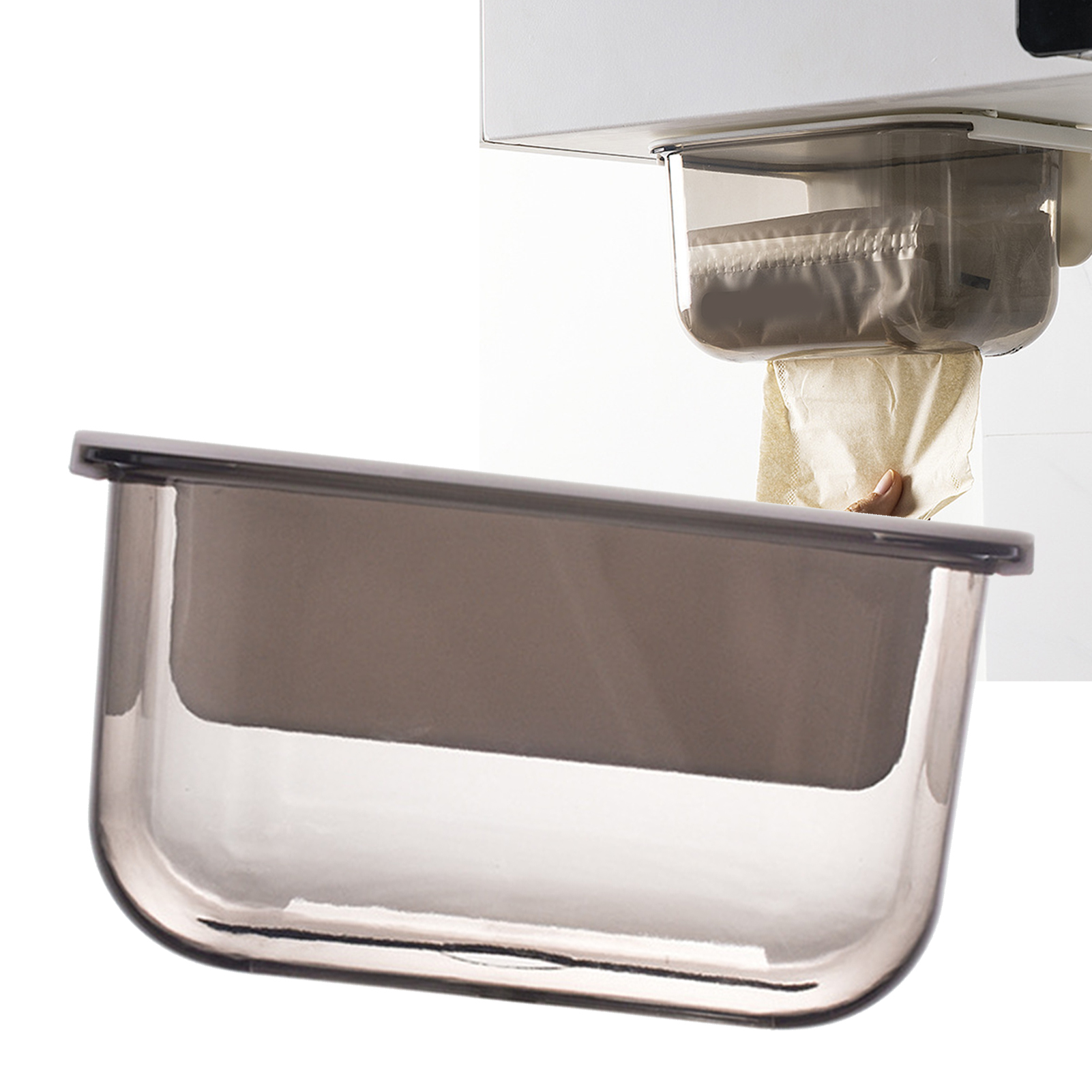 Selbstklebender, Transparenter Toilettenpapierhalter Für Zuhause, Restaurant, Badezimmer, Schreibtisch, Schlafzimmer, Kaffee, Braun