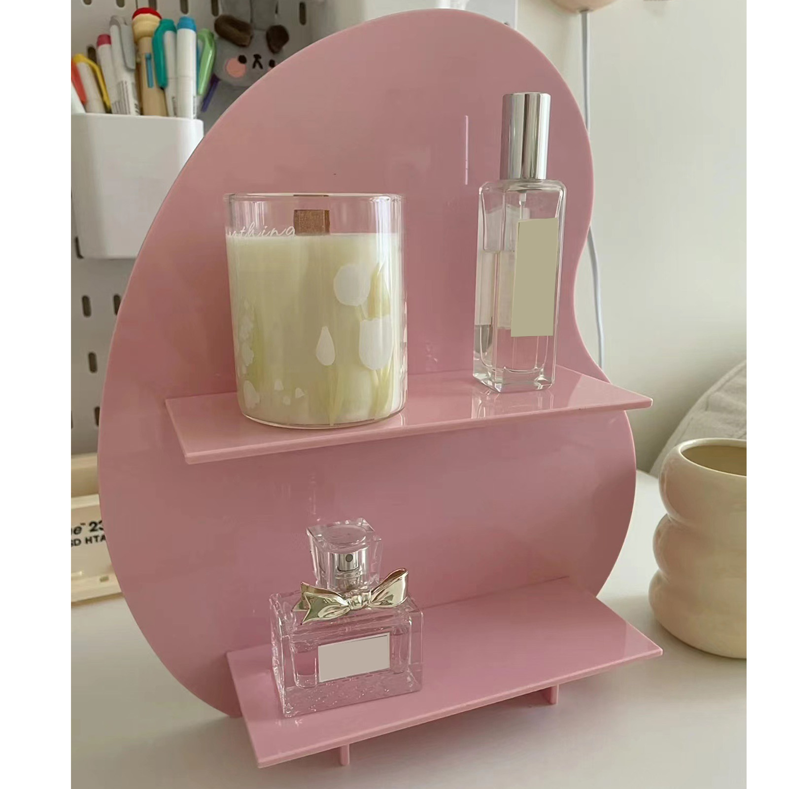 Kosmetikregal, Organizer Für Bad, Schlafzimmer, Kleiderschrank, Schreibtisch, Rosa, Größe S