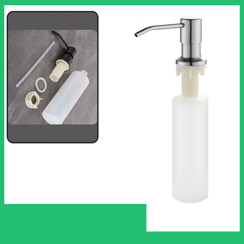 Flüssigseifenspender In Plastikflasche Mit Pumpenkopf Aus Edelstahl 304 Für Die Küchenspüle, Silberner Pumpenkopf