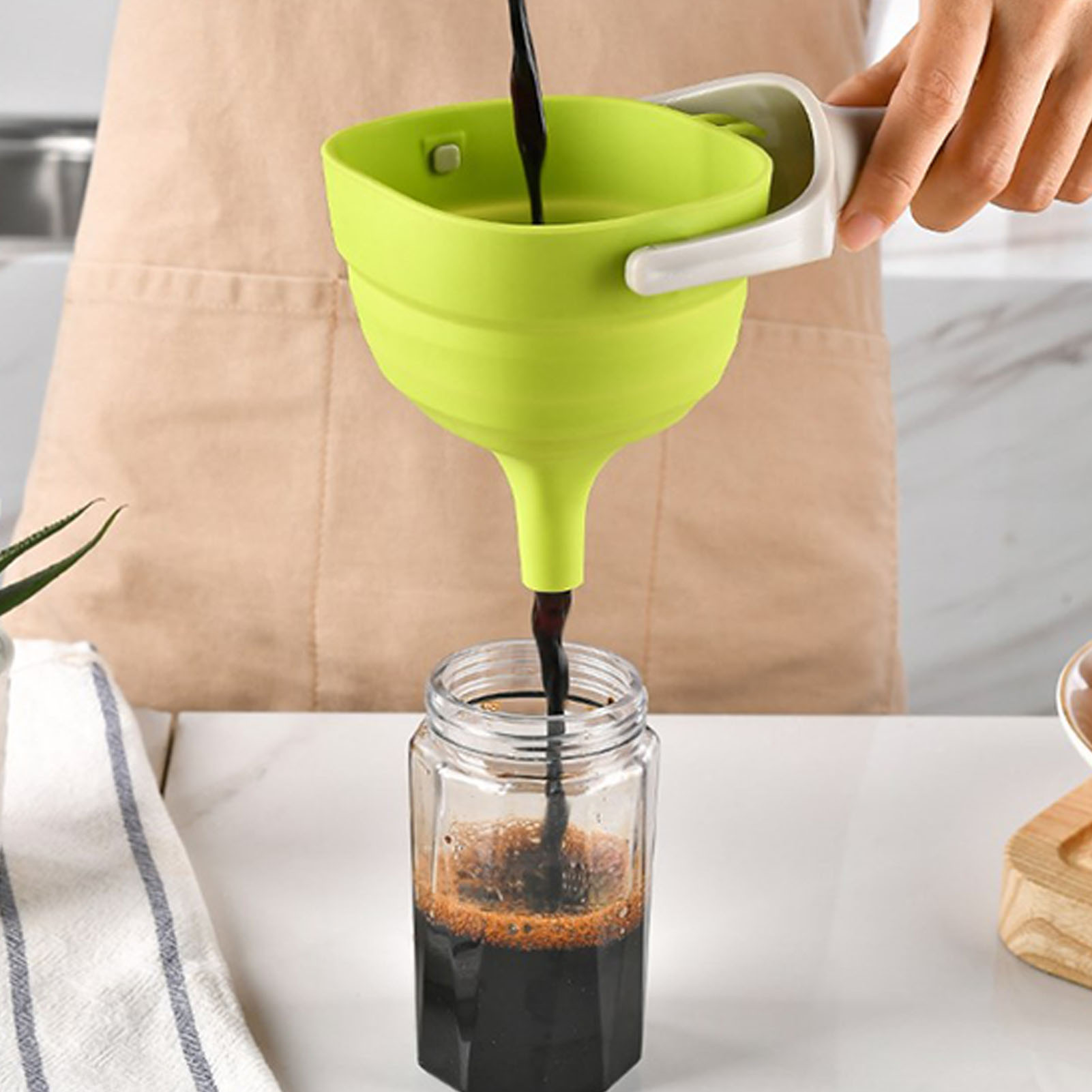 Küchentrichter, Faltbarer Silikon-handtrichter Mit 10,4 Cm Breiter Öffnung Für Öl Und Wein