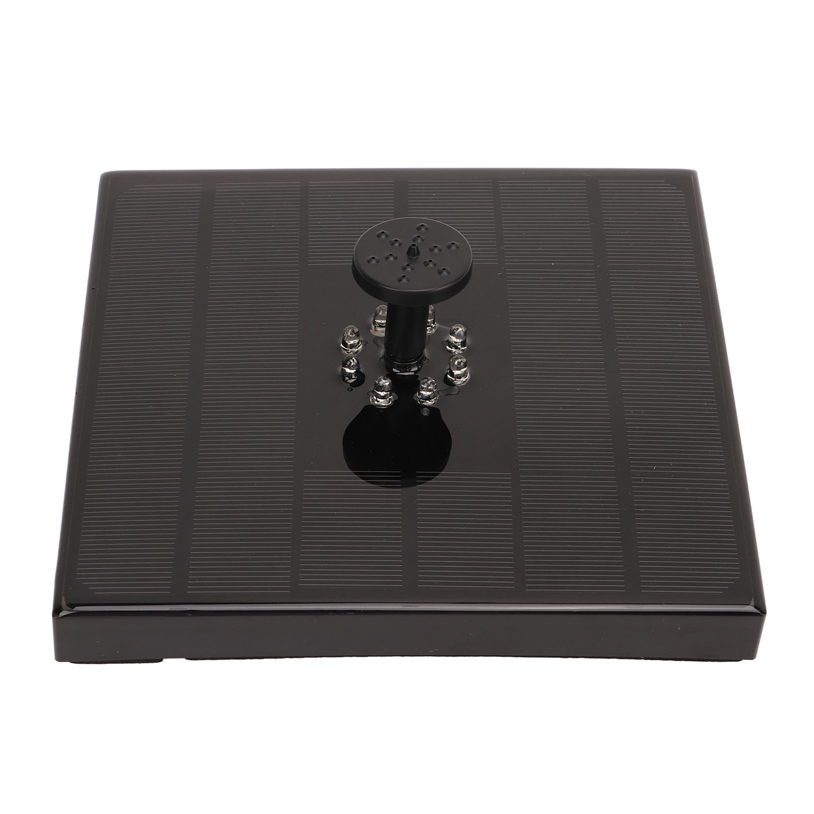 Solarbrunnen Mit Pumpe Und Farbiger Led-beleuchtung, Solarbetriebener Brunnen, Vogeltränke, 8 Düsen Und Gartenventilator