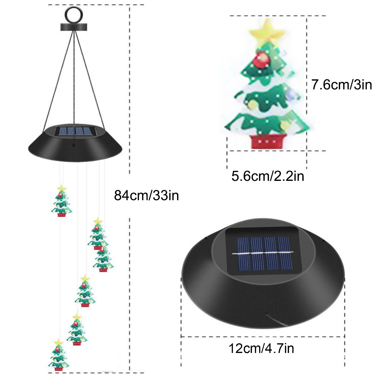 Solarbetriebene Led-hängelampe, Windspiel Für Terrasse Und Garten