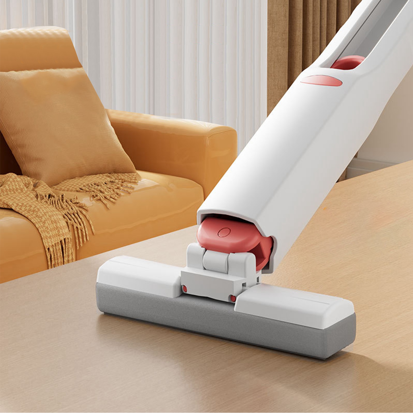 Mini-rotationsmopp, Robust, Saugfähig, Kein Handwaschen Nötig, Selbstauswringend, Vielseitig Einsetzbar, Schwammmopp Mit 2 Köpfen Für Zuhause Und Büro