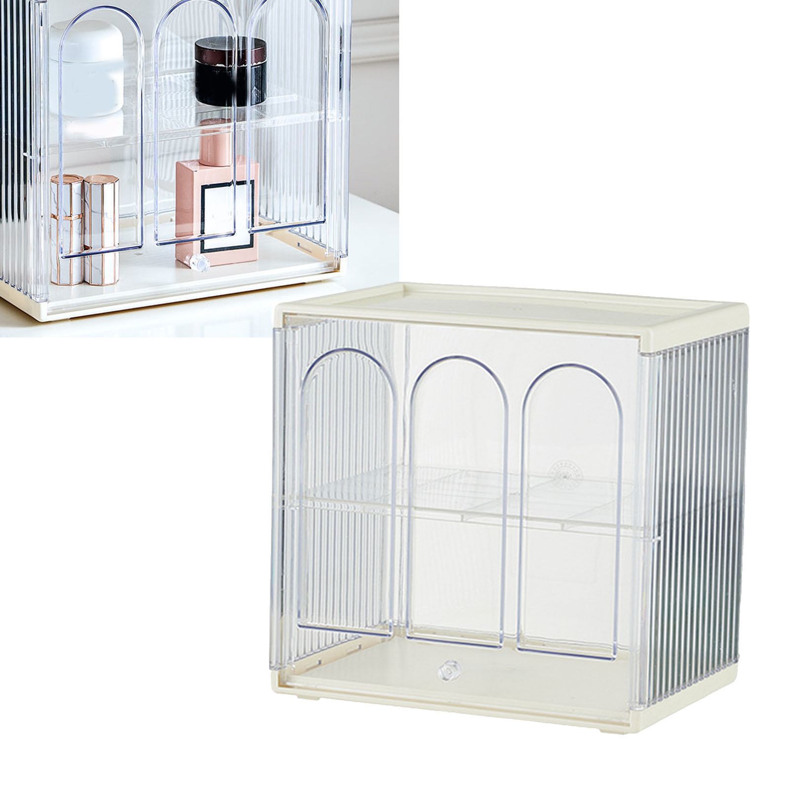 Schreibtisch-becheraufbewahrung, Kunststoff, Transparent, Für Wasser- Und Kaffeebecher, Schrank, Milchweiß