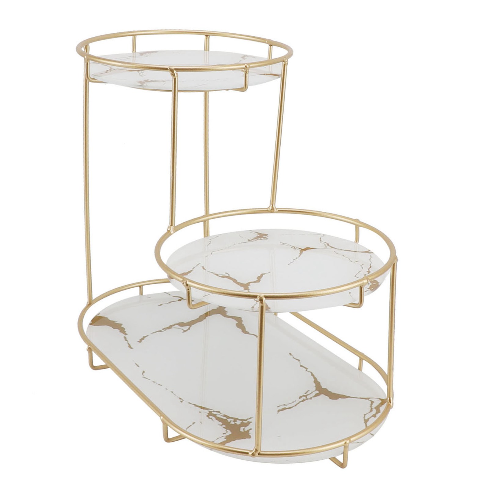 Make-up-regal-organizer, Eisen, Glas, Stilvoller, Moderner Badezimmer-organizer Für Kosmetik, Parfüm Und Hautpflege, Weißer Hintergrund