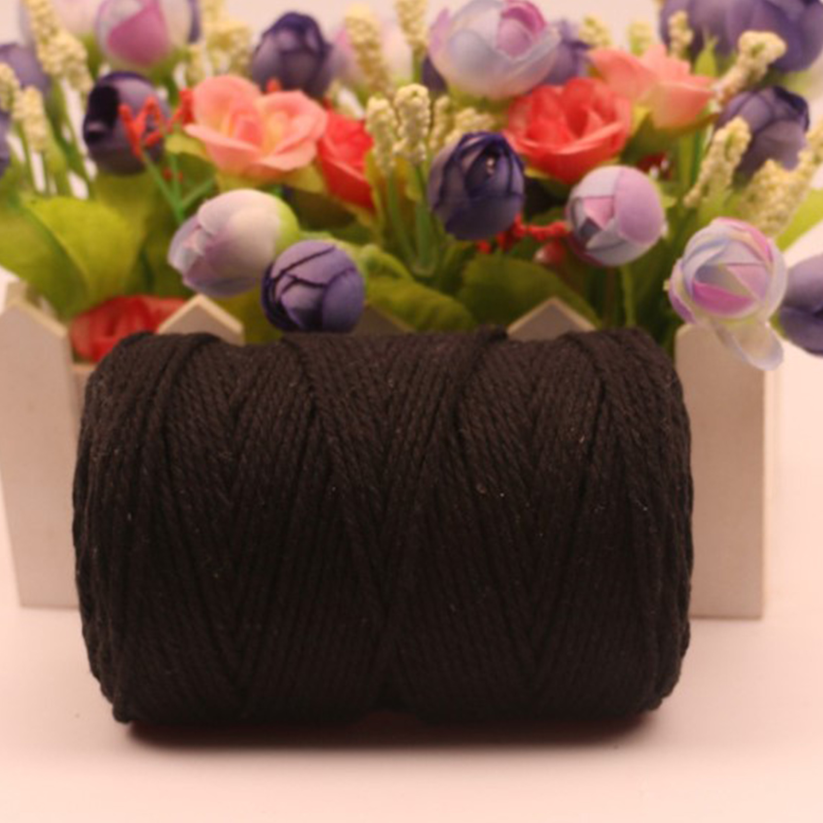 Schwarze Baumwollschnur, 2 Mm, 200 Meter, Strapazierfähig, Zum Selbermachen Von Geschenkverpackungen Und Dekorationen