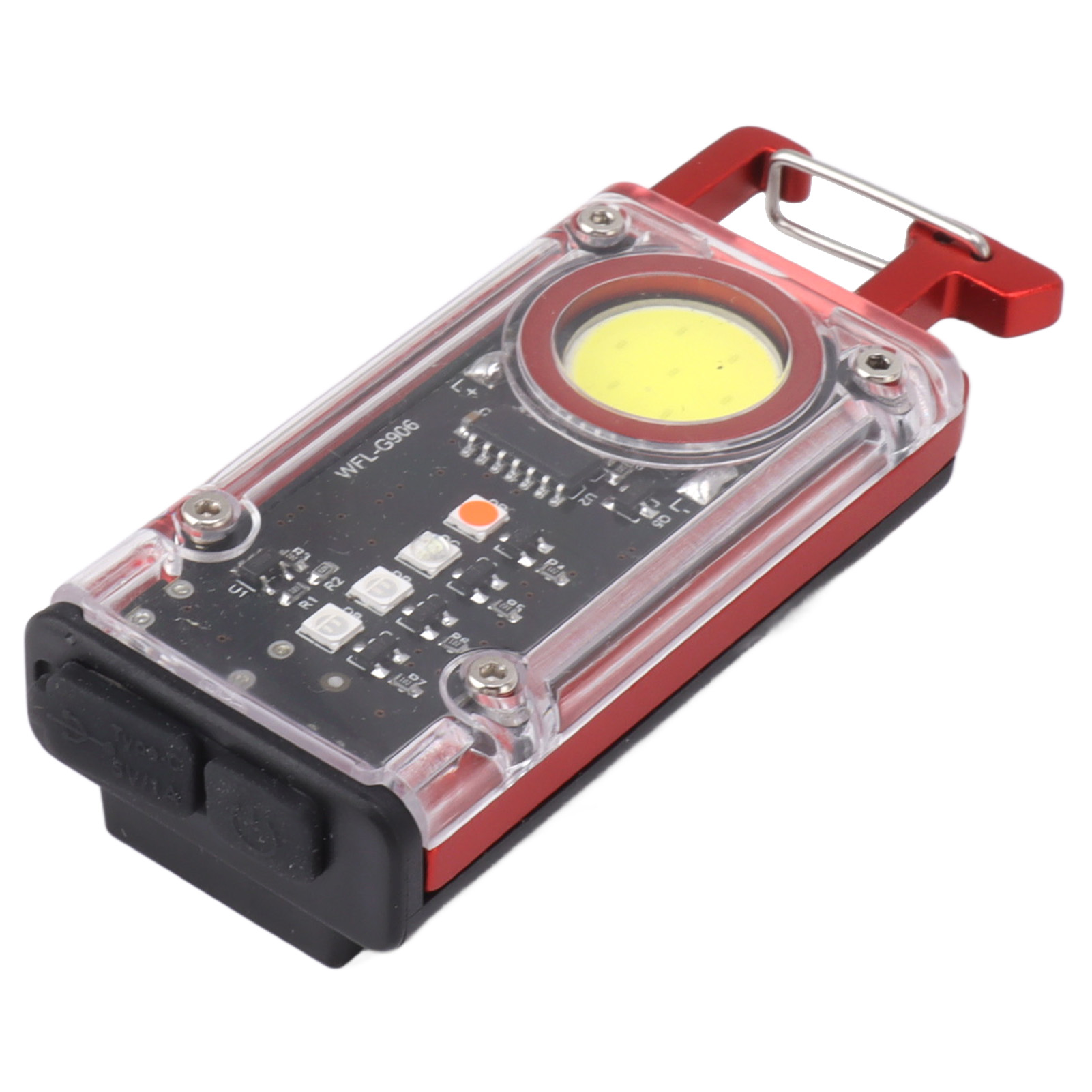 800 Lumen Cob-arbeitsleuchte Mit Akku, Mini-led-taschenlampe, Outdoor-taschenlampe, Flaschenöffner, K45-signalleuchte, Rot