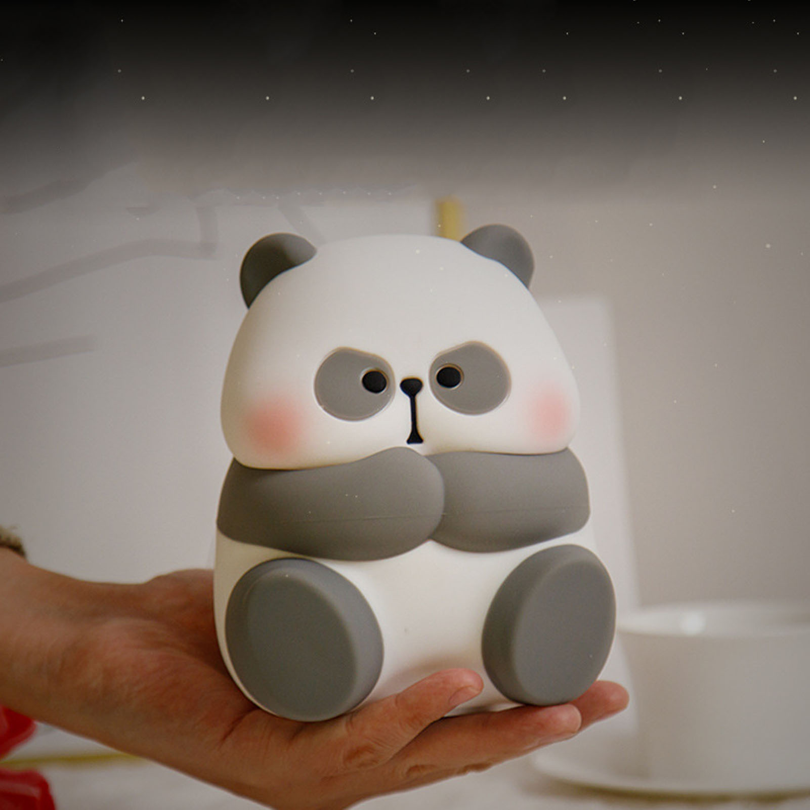 Tipplicht Mit Panda-motiv, Weiches Silikon-tipplicht-nachtlicht Mit Batterie Fürs Schlafzimmer, Groß