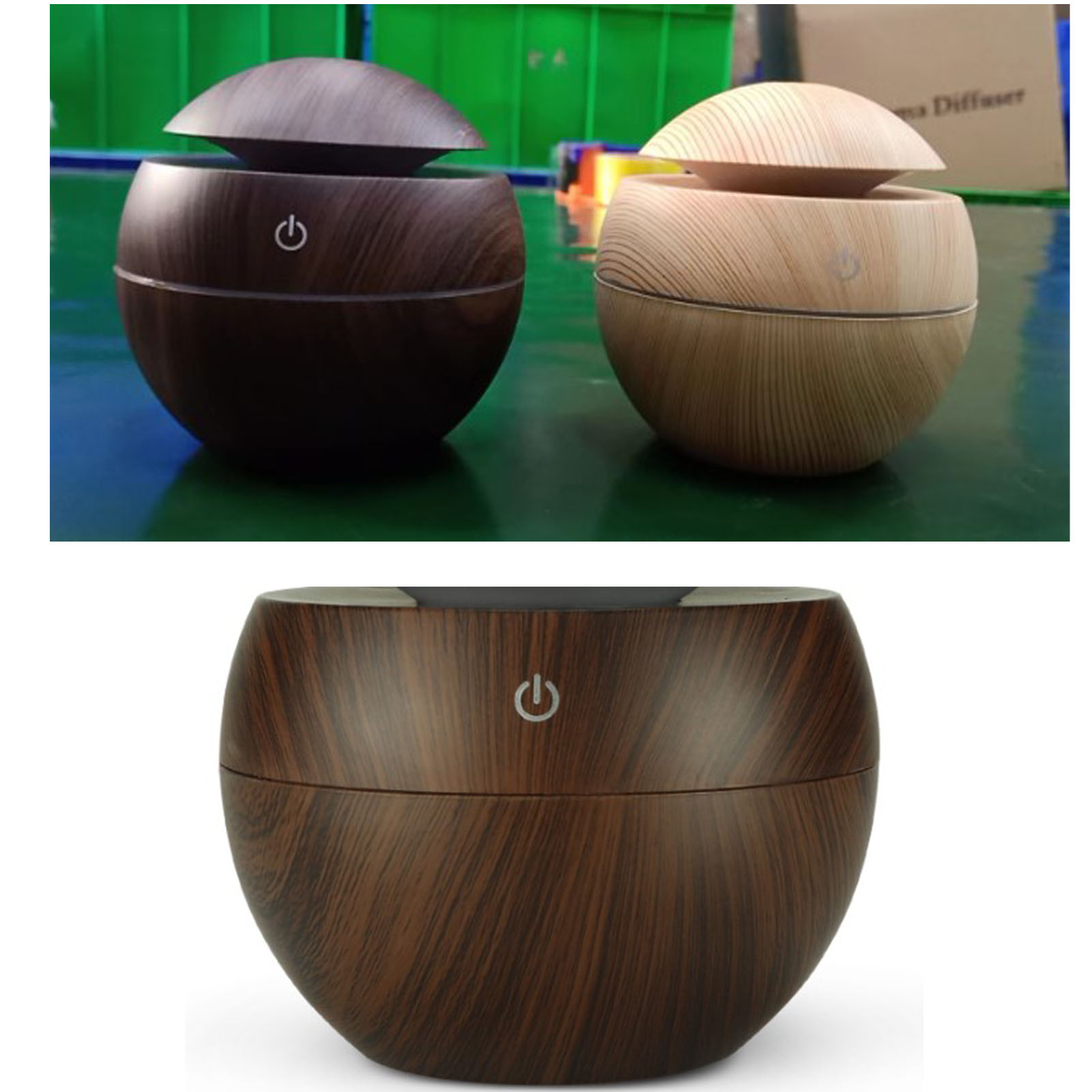 Ustrasound 130 Ml Luftbefeuchter, Mini-usb-luftbefeuchter Mit Dunkler Holzmaserung, Für Schlafzimmer, Büro, Hotel, 2 W