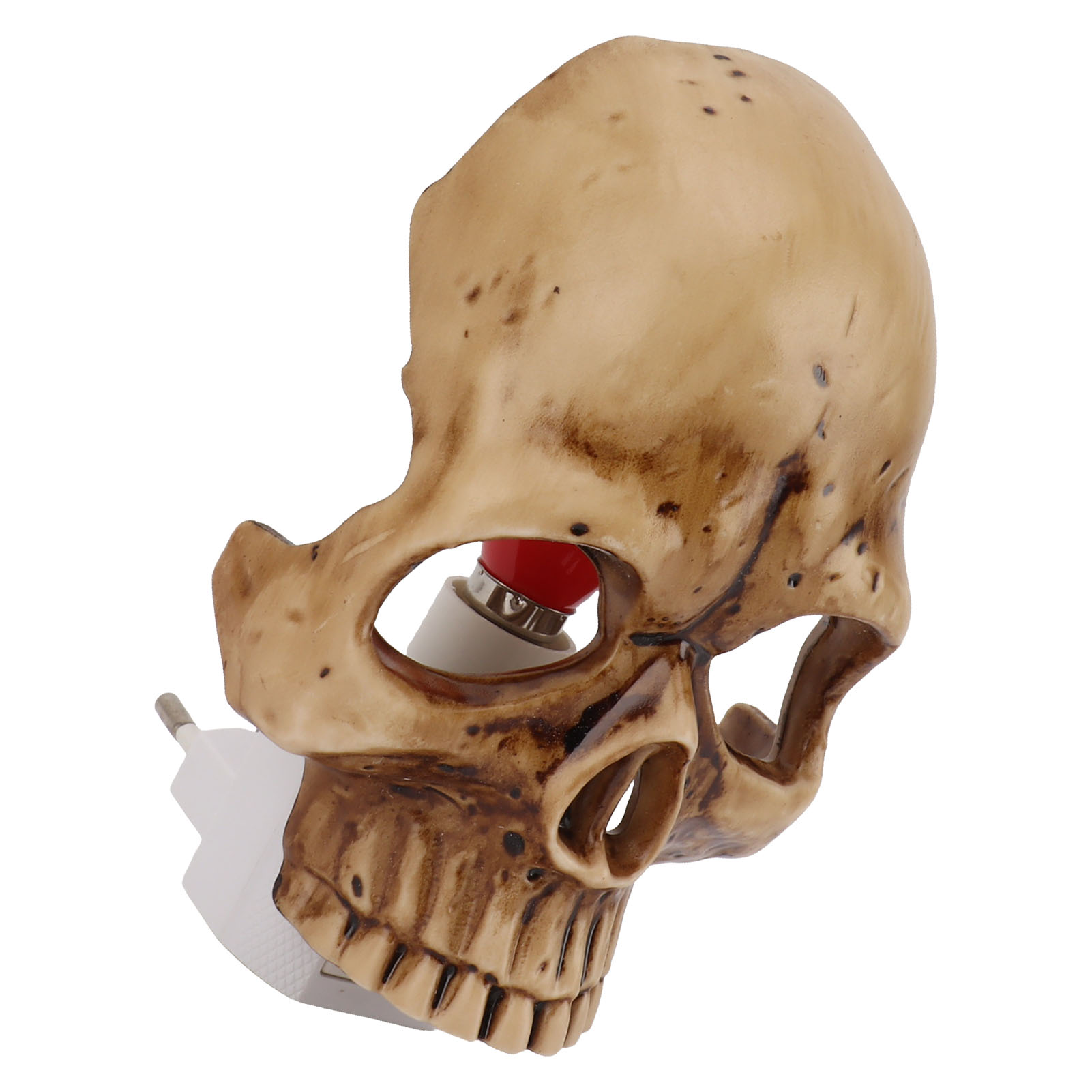 Totenkopf-nachtlicht, Wandstecker, Helligkeit Einstellbar, Kunstharz, Totenkopf-nachtlicht, Halloween-wanddekoration, Eu-stecker 220 V