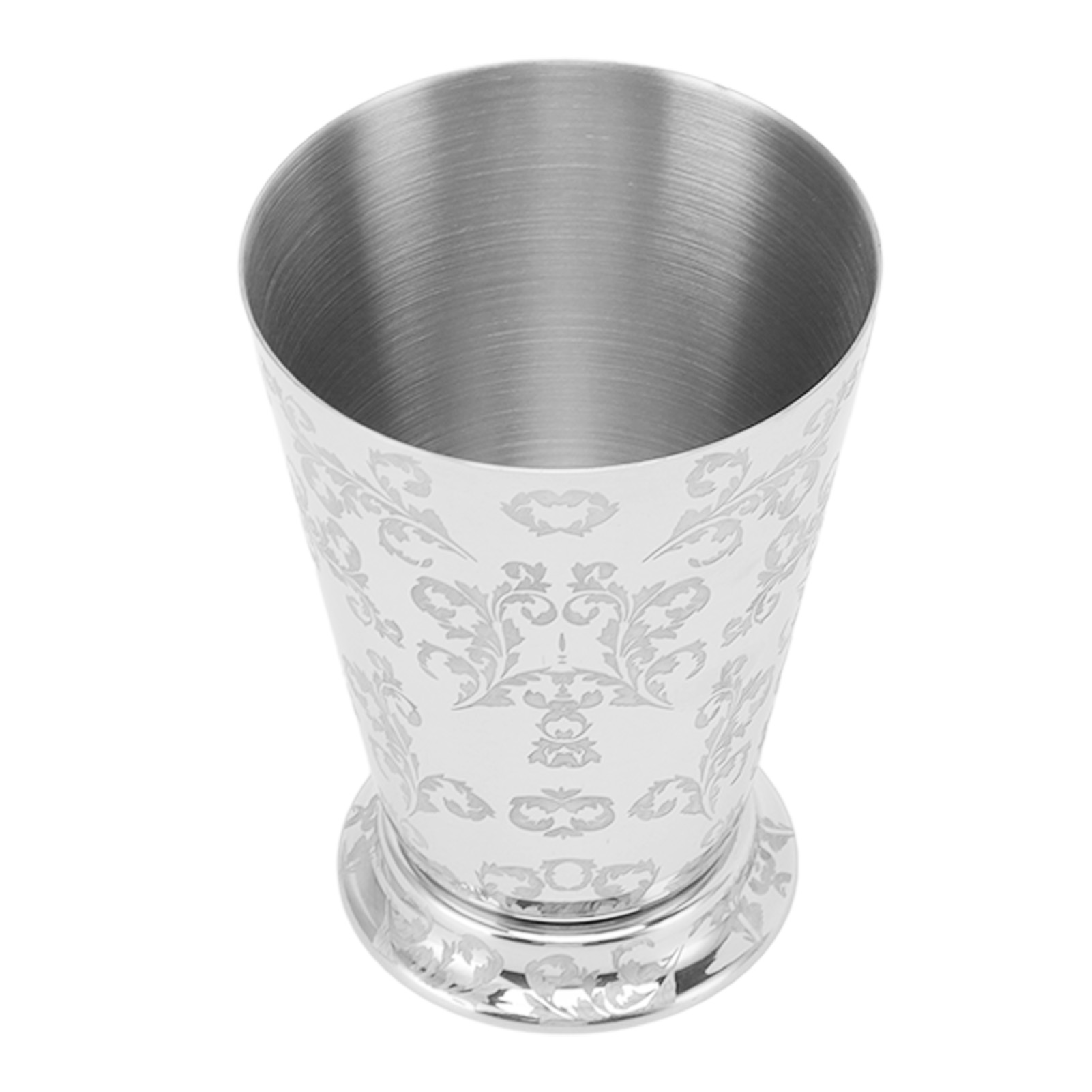 Cocktailbecher, Edelstahl 304, Silberfarben, Moscow Mule Becher, Für Bars Und Zuhause, Mit Eingraviertem Blattmuster