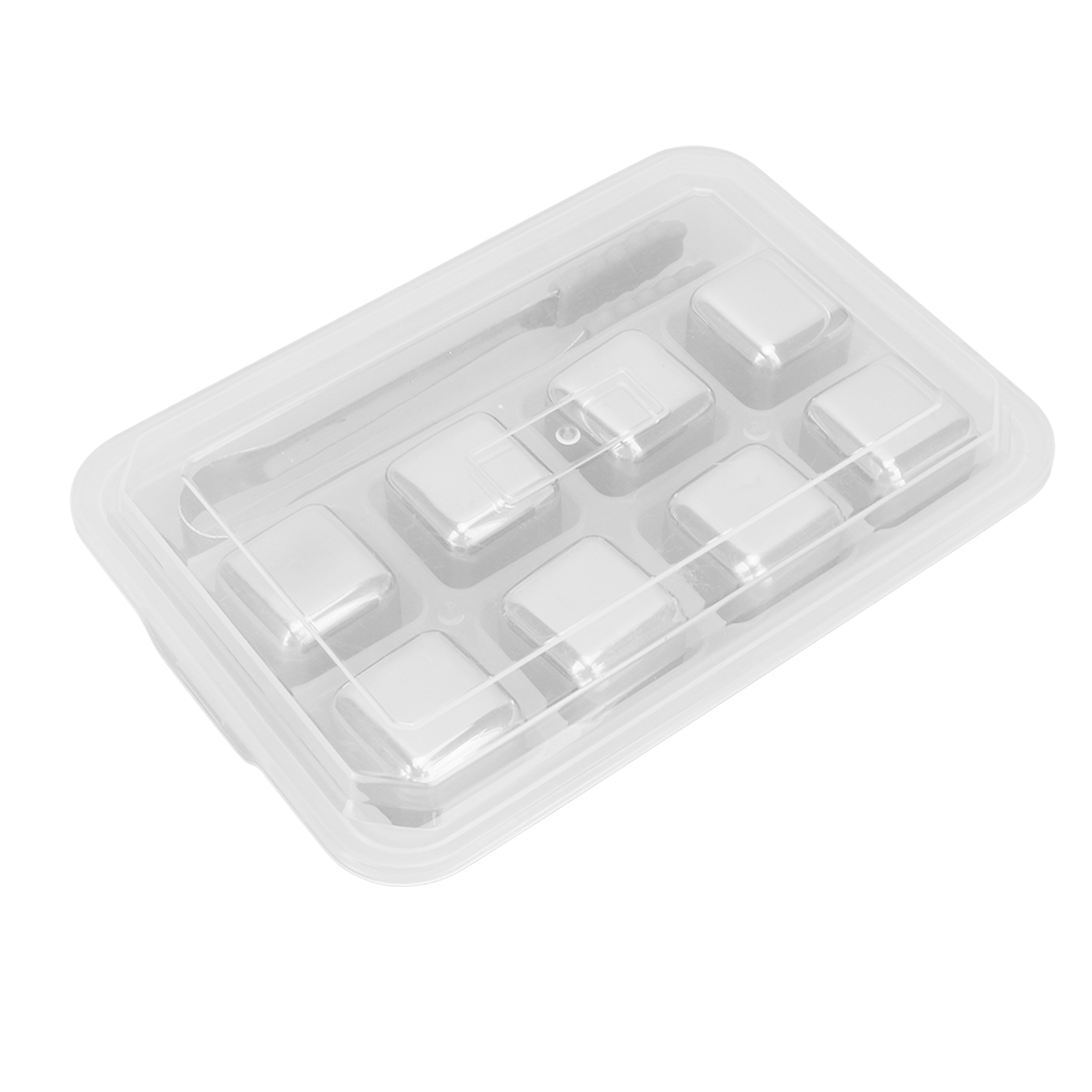 Set Mit 8 Edelstahl-eiswürfeln, Hochglanzpoliert, Mit Clip, Wiederverwendbar, Für Getränke, Whisky
