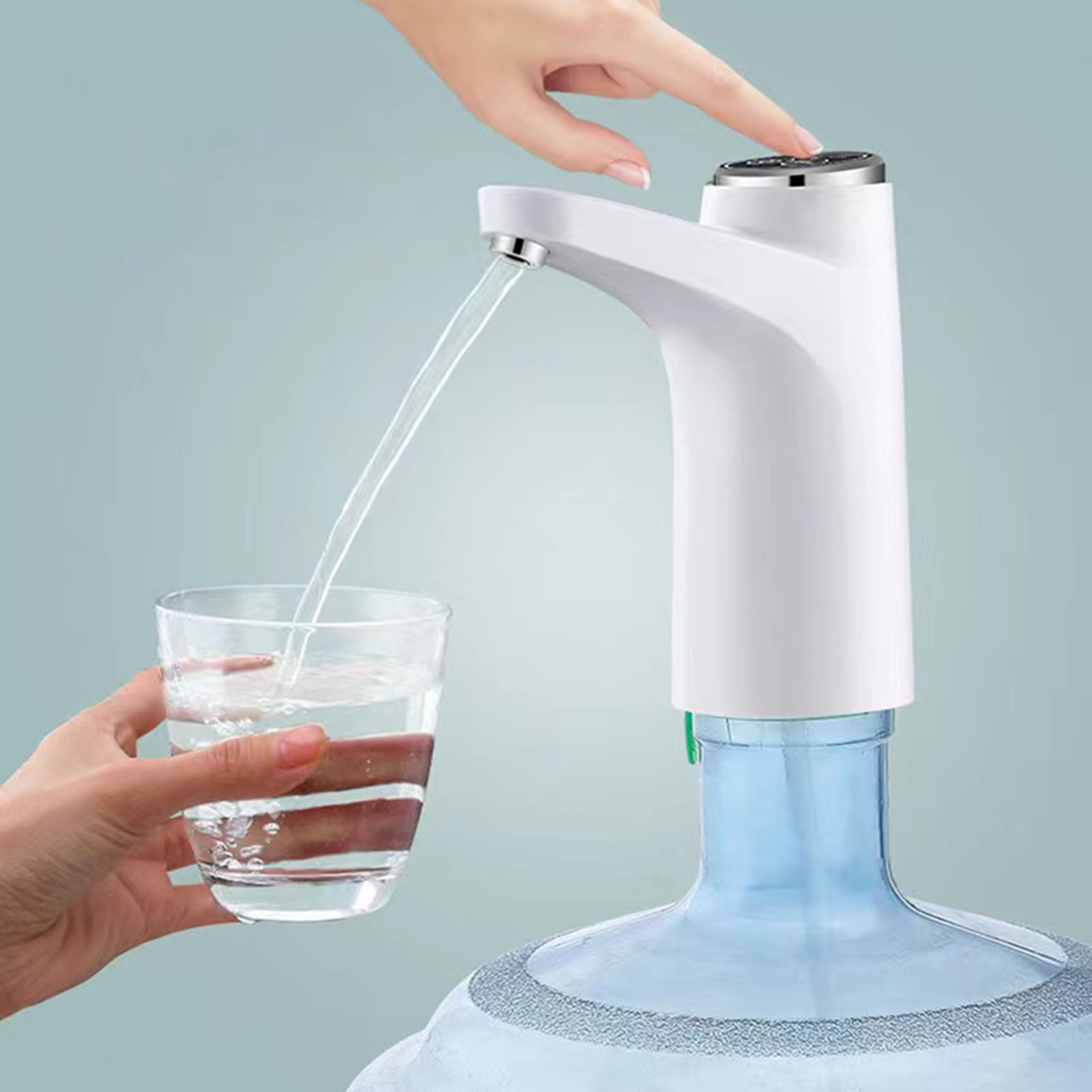 Elektrische Wasserflaschenpumpe, Intelligenter Kabelloser Wasserspender, Automatische Trinkwasserpumpe Im Fass, Weiß 03