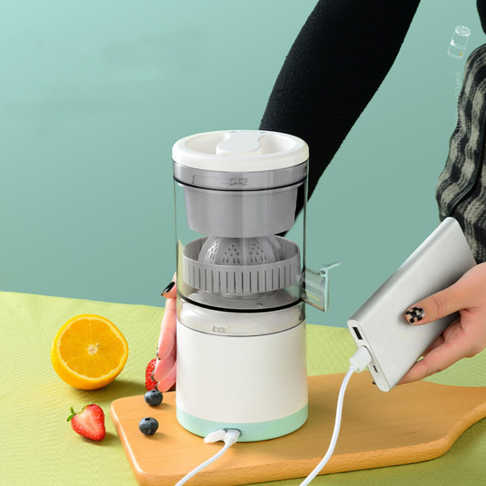 Elektrischer Mini-entsafter Für Zuhause, Klein, Tragbar, Automatisch, Zum Auspressen Von Orangensaft, 3,7 V, 45 W