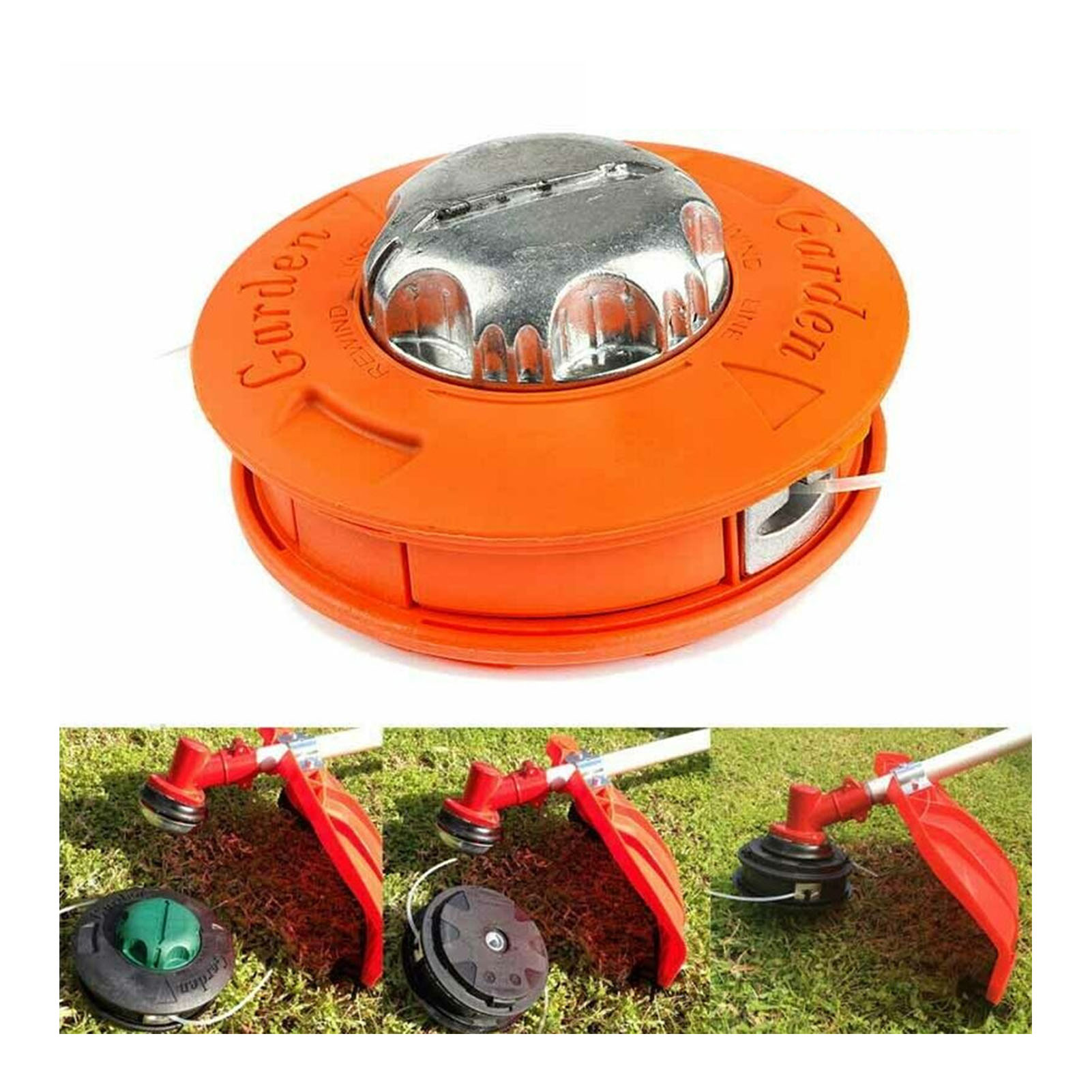 Schneidkopf Für Rasenmäher, Leicht Zerlegbar, Aus Kunststoff Und Aluminium, Für Gartenmäher, Orange