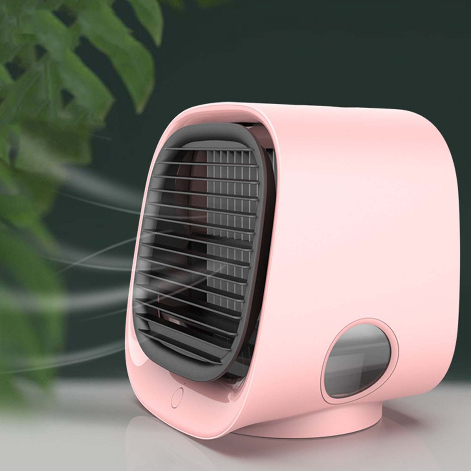Tragbarer, Wiederaufladbarer Mini-usb-tischventilator Mit Wassersprühfunktion Für Zuhause Und Büro, Pink