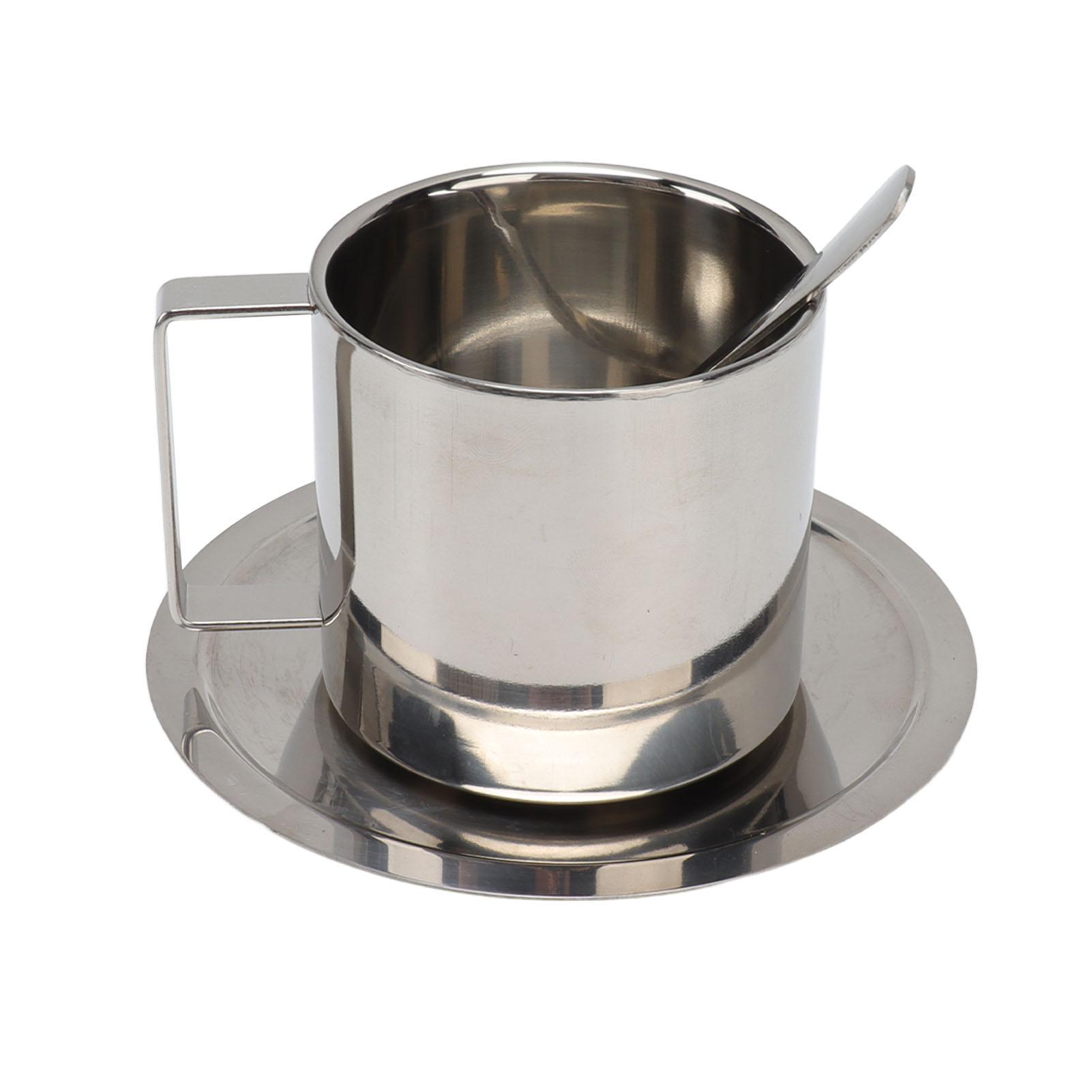 Edelstahl-kaffeetassenset, Doppelwandig, Rostfrei, Modern, Für Latte Macchiato, Cappuccino, Für Zuhause, Büro, Café, Camping, 260 Ml