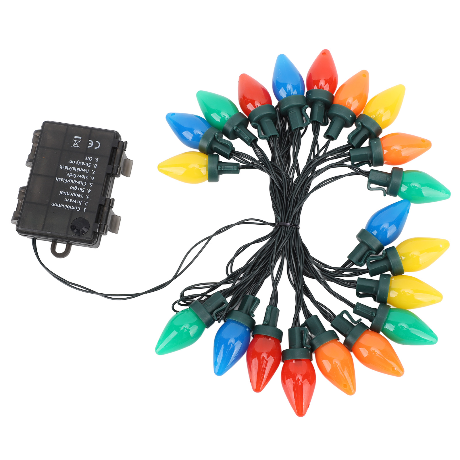 C9 Led-weihnachtsbaumbeleuchtung, 5 M, 20 Leds, Wasserdicht, Erdbeerförmig, Für Den Außenbereich, Terrasse, Hochzeit Und Innendekoration