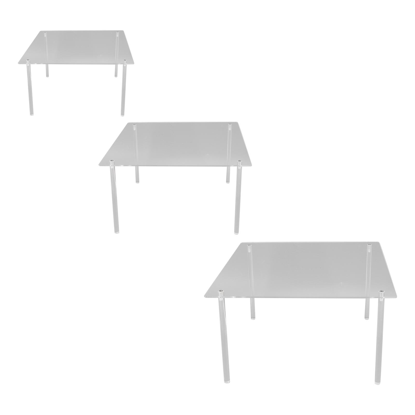 3er-set Quadratische, Transparente Acryl-etageren, Acrylständer Für Cupcakes, Kuchen, Pizza, Desserts, Weihnachten, Hochzeiten, Geburtstage, Babypartys, Teepartys