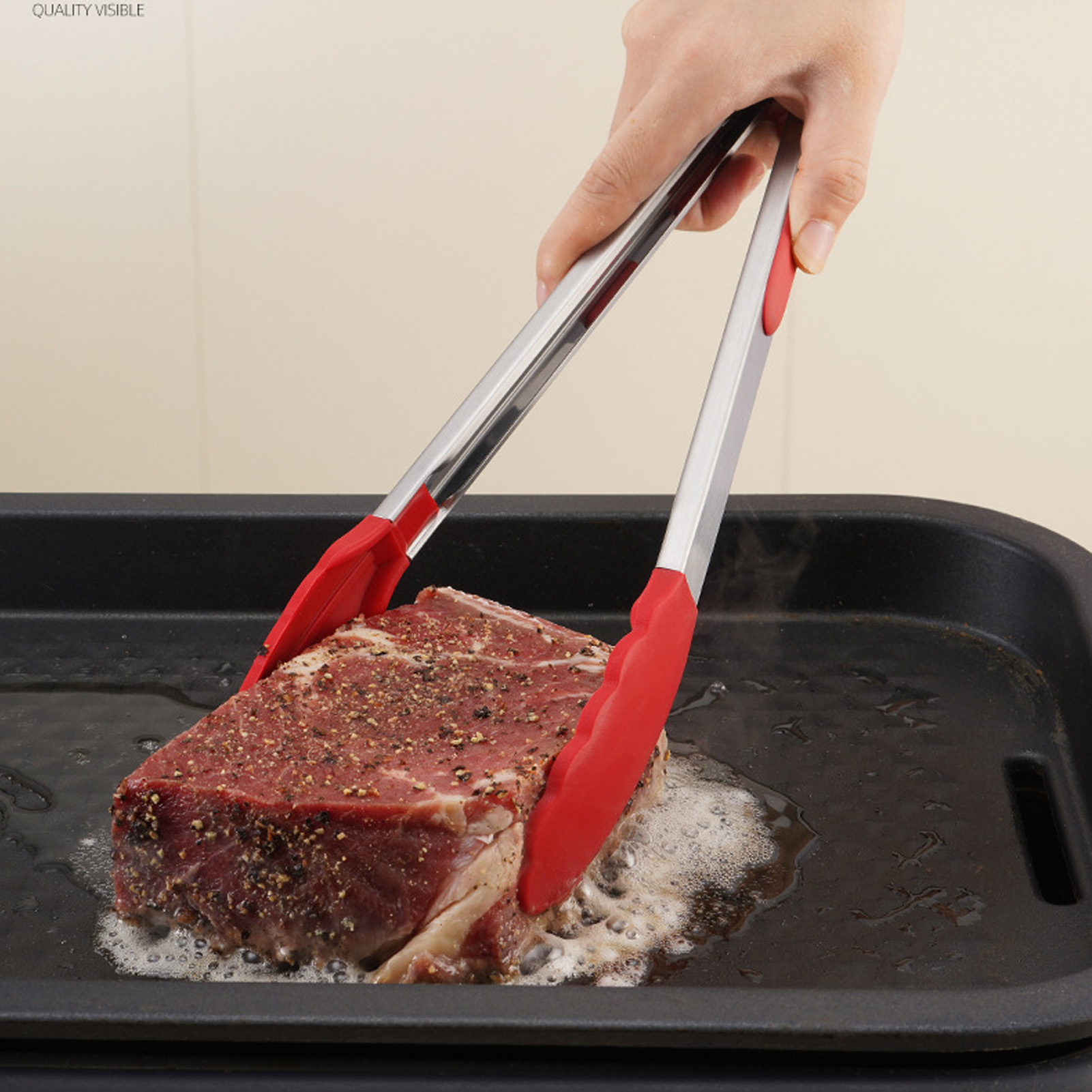 Silikon-grillzange, Multifunktional, Leicht Zu Reinigen, Küchenhelfer Zum Grillen, Für Steaks, Brot, Fleisch, Selbstbedienungsbuffets