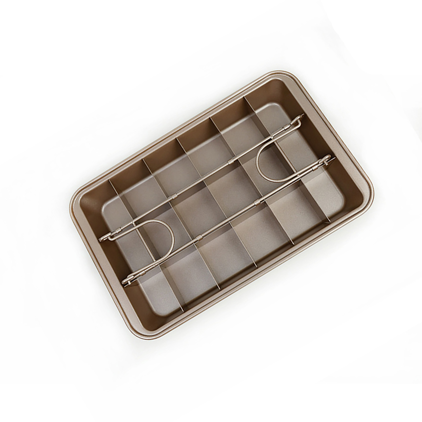 Rechteckige, Antihaftbeschichtete Brownie-backform Aus Kohlenstoffstahl Mit Unterteilungen Zum Backen