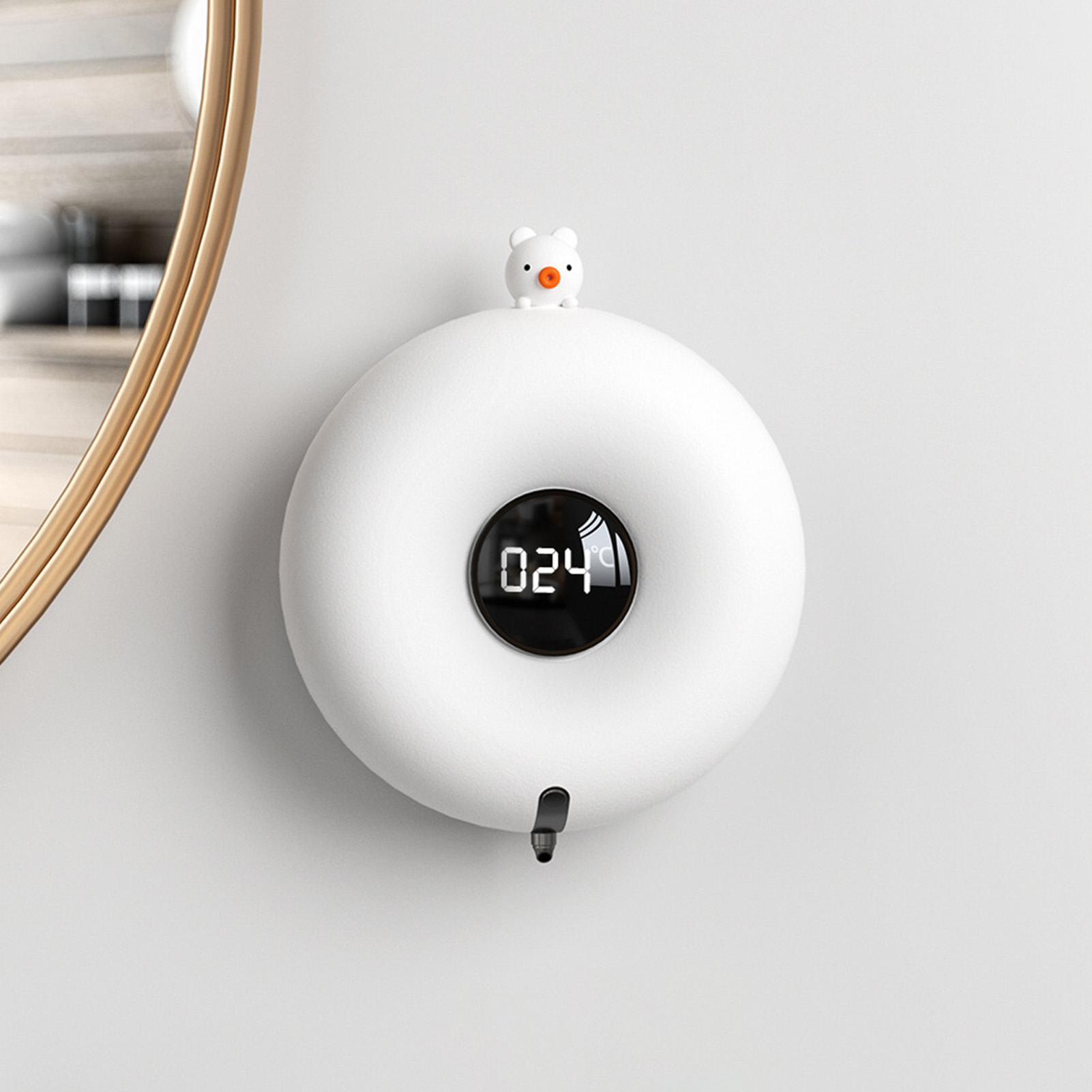 Automatischer Schaumseifenspender, Berührungsloser Flüssigseifenspender Mit Infrarotsensor, Usb-ladefunktion, Weißer Kleiner Teddybär