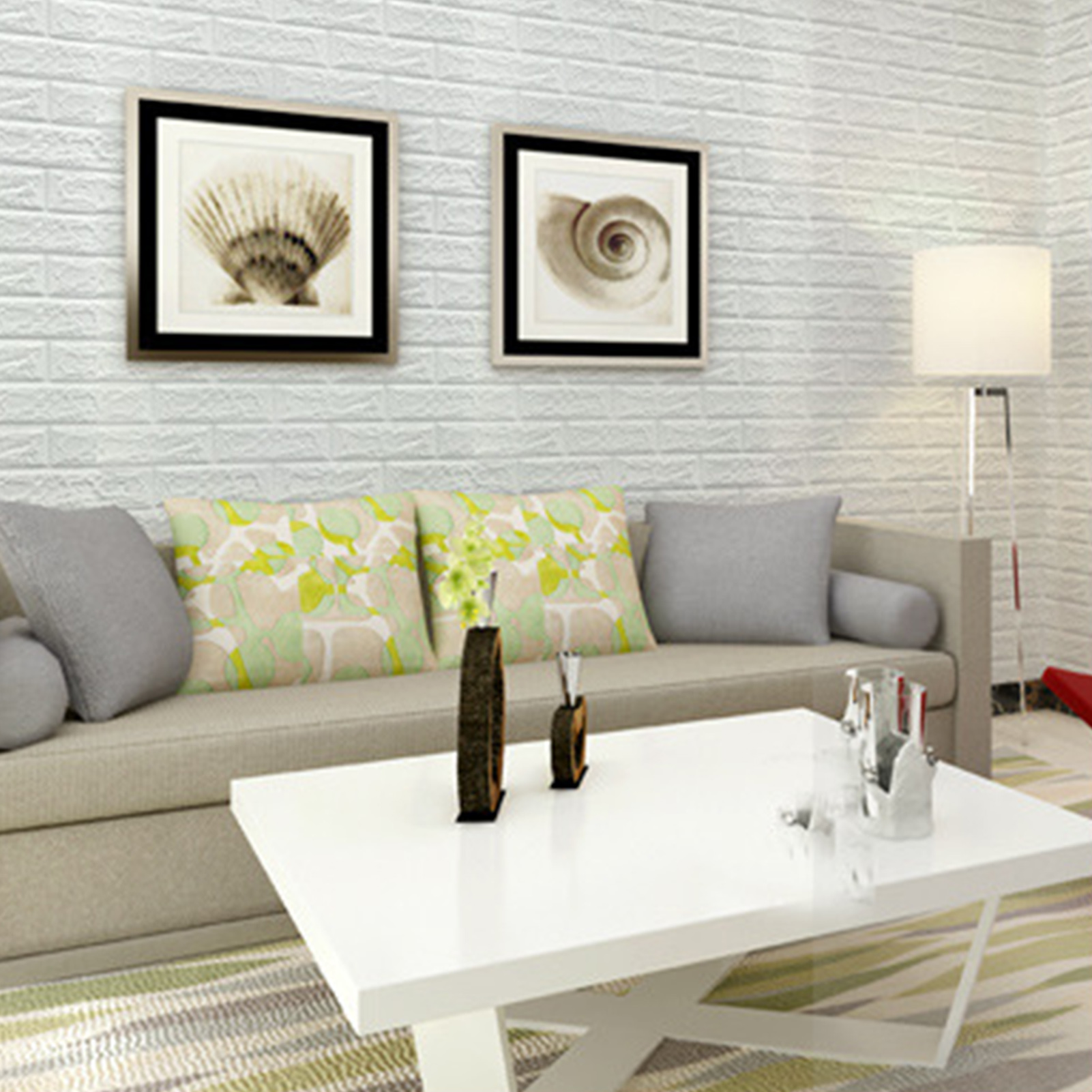 3d-tapete, Selbstklebend, Wasserfest, Zuschneidbar, Geruchlos, Ziegelsteinoptik, Wandpaneel Für Wohnzimmer, Schlafzimmer, Weiß, 10 Stück.