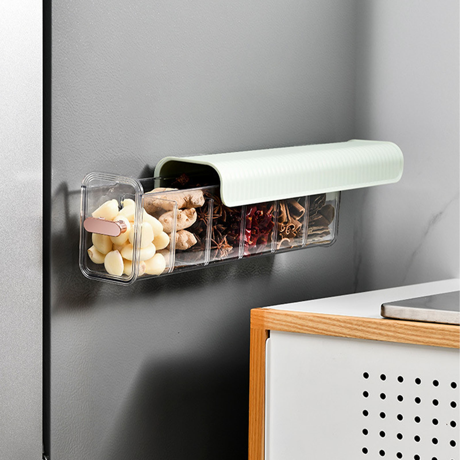 Wandmontierter Wäscheorganizer, Abnehmbar, Staub- Und Feuchtigkeitsdicht, Für Schlafzimmer Und Zuhause, Hellgrün