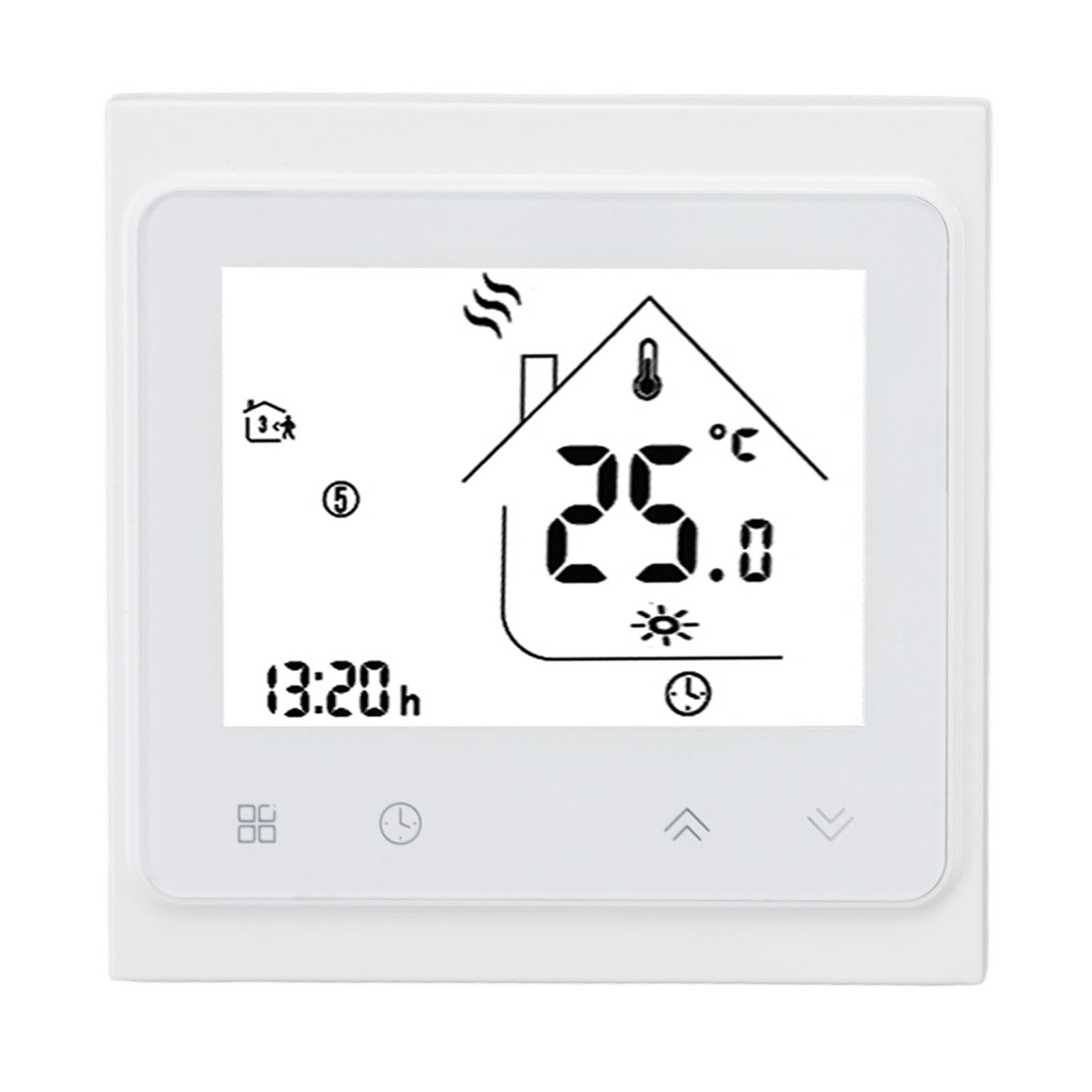 Bht 002gc Programmierbarer Thermostat Für Heizkessel, Digitaler Thermostat Mit Touchscreen Und Großem Lcd-display, Temperaturregler Mit Passivem Ausgang, 95–240 V
