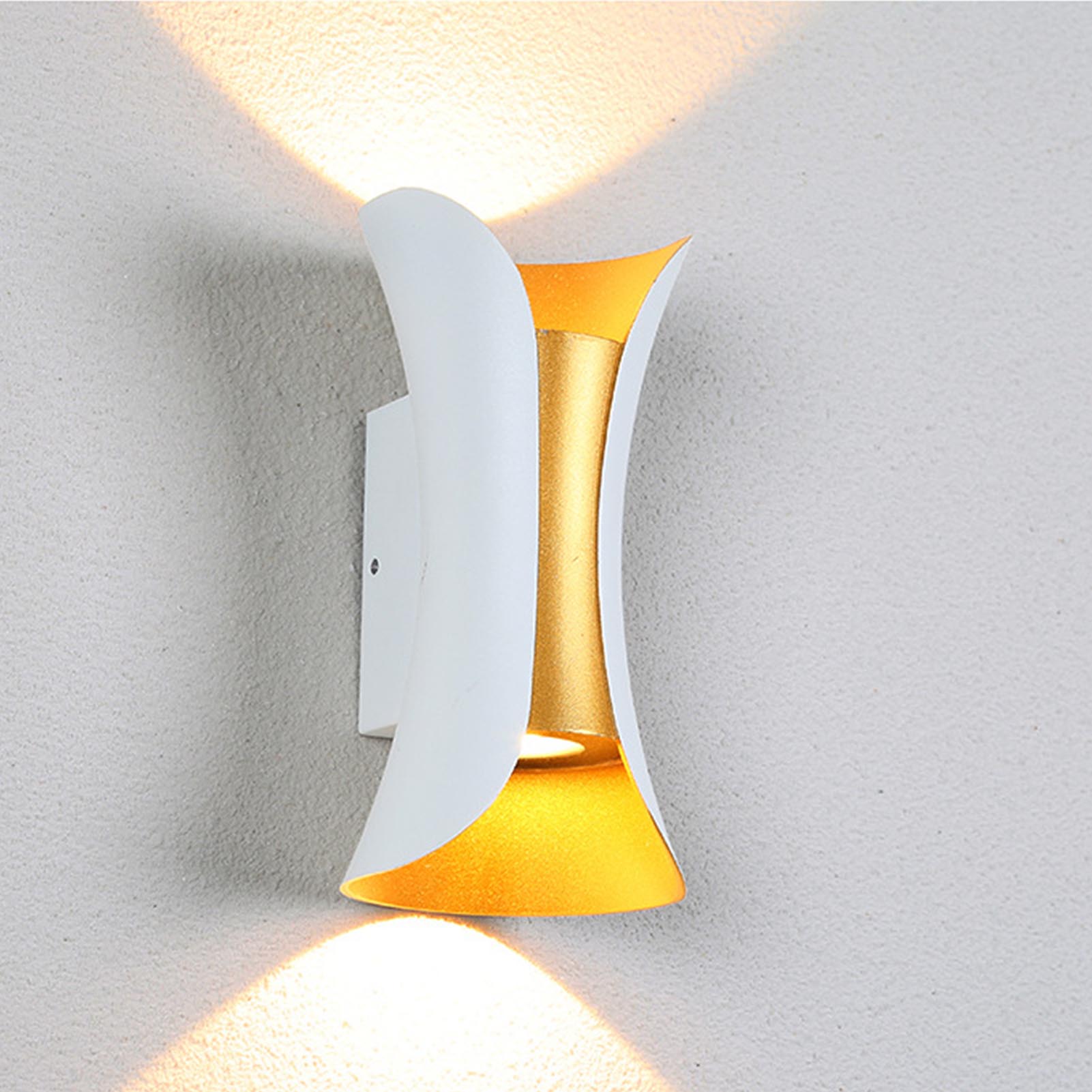 Wasserdichte Außenwandleuchte, Modern, Minimalistisch, Für Wohnzimmer Und Schlafzimmer, 85–265 V, 6 W, Weiß Und Gold